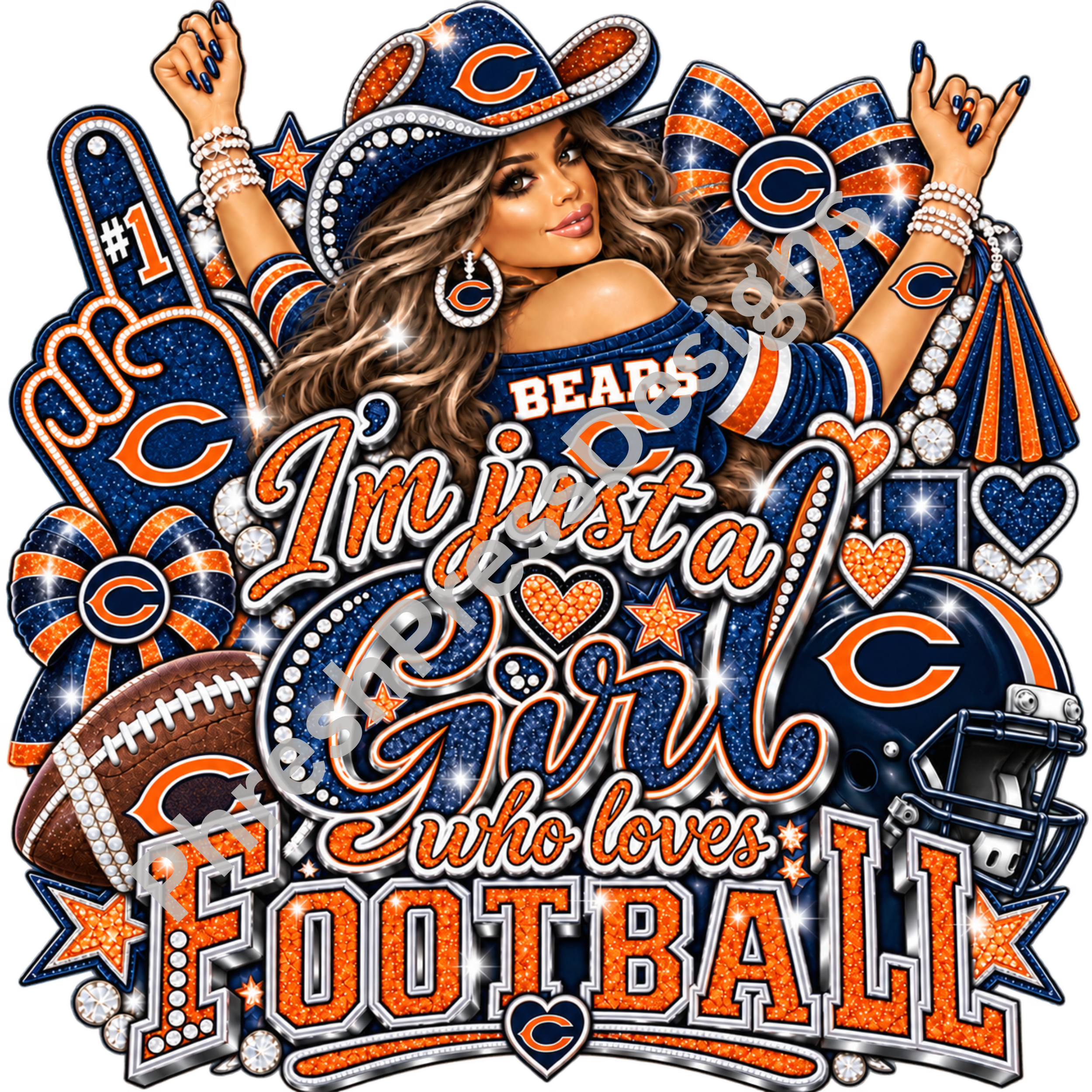 Just a Girl Who Loves Bears Football Latino Digital Download