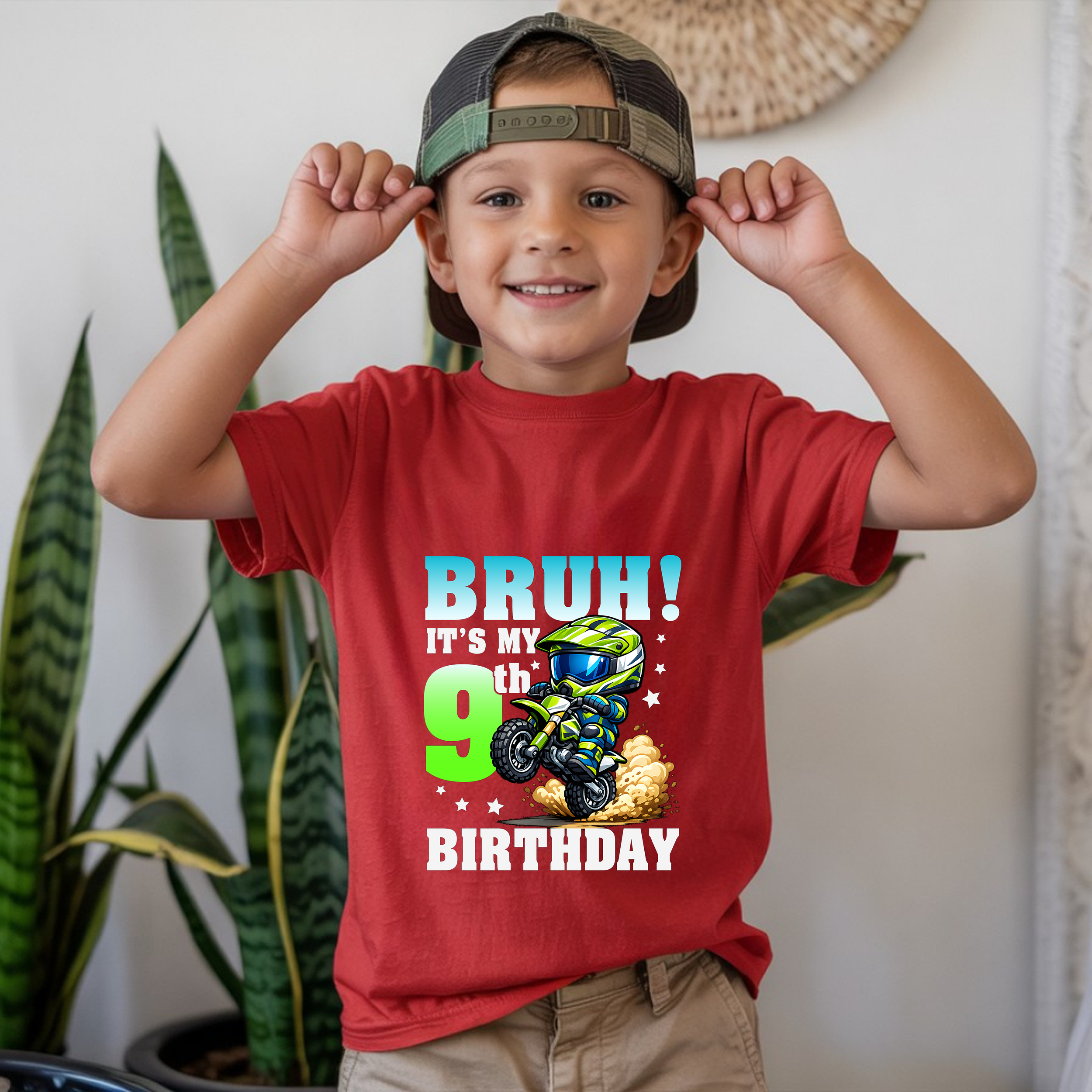 Kids' 9th Birthday Motocross T-Shirt