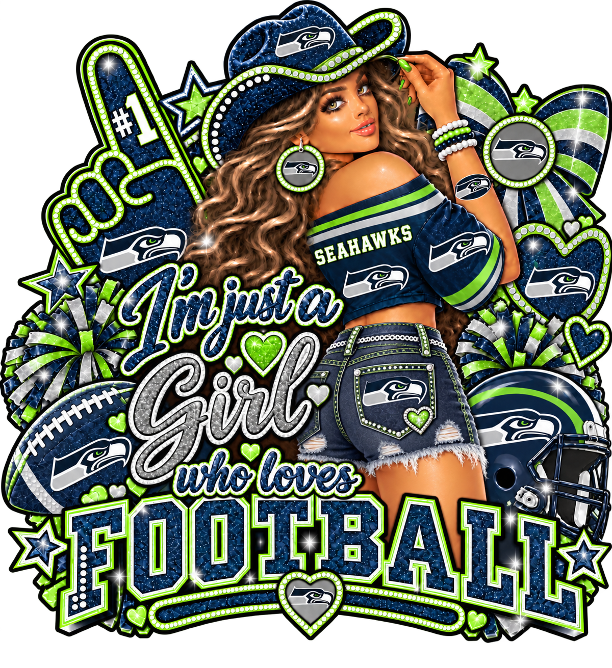 Just a Girl Who Loves Seahawks Football Digital Download