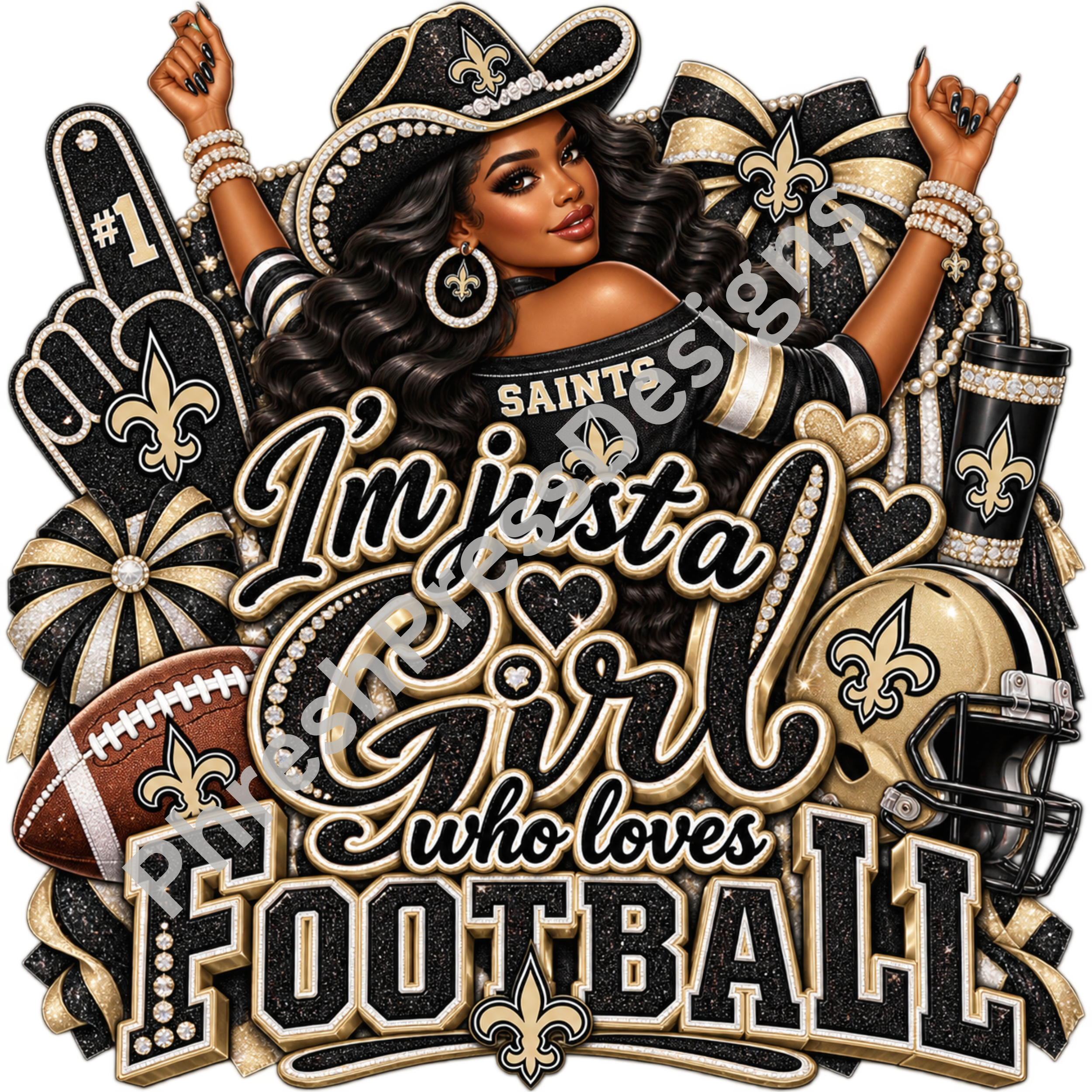 Just a Girl Who Loves Saints Football Digital Download