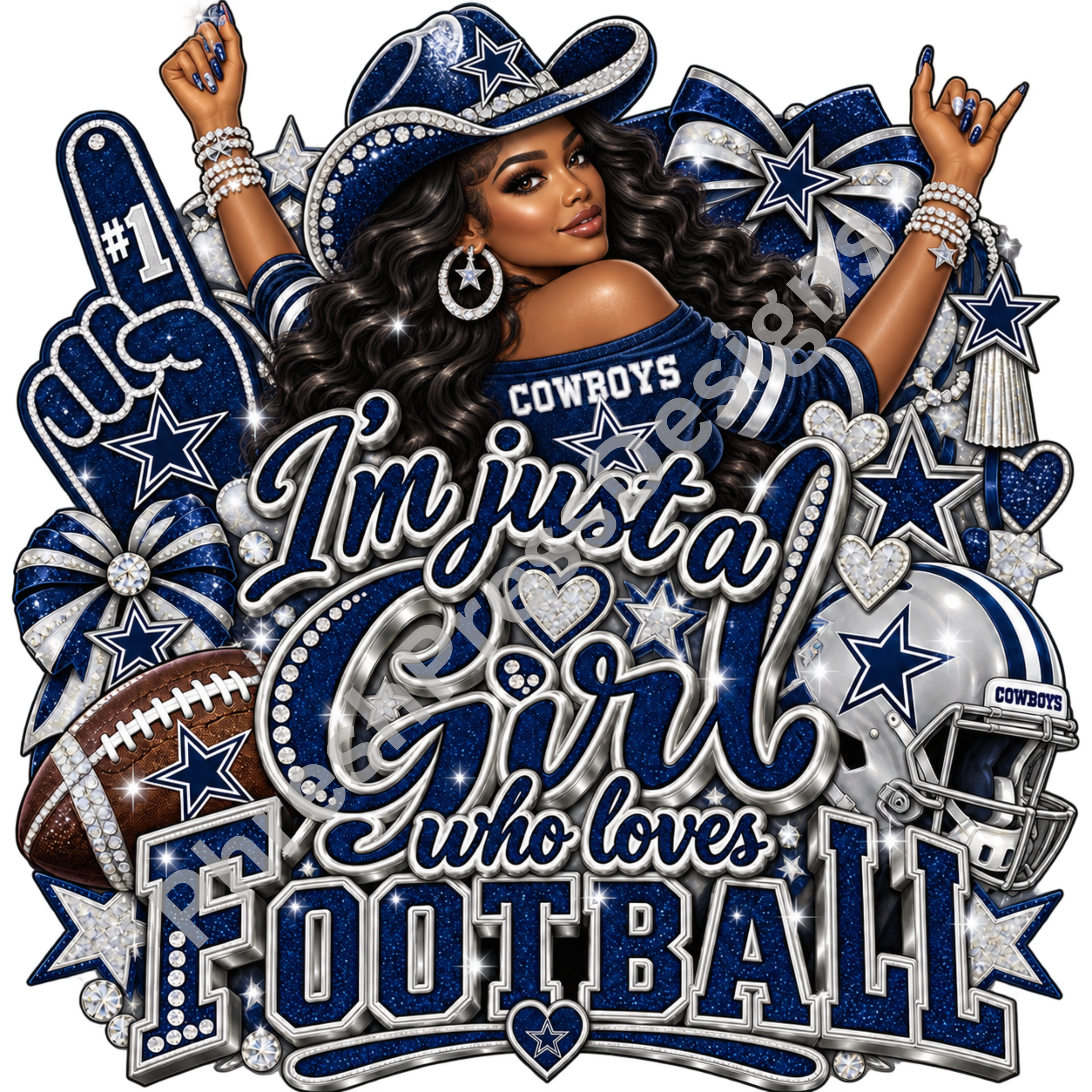 Just a Girl Who Loves Football Cowboys Digital Download