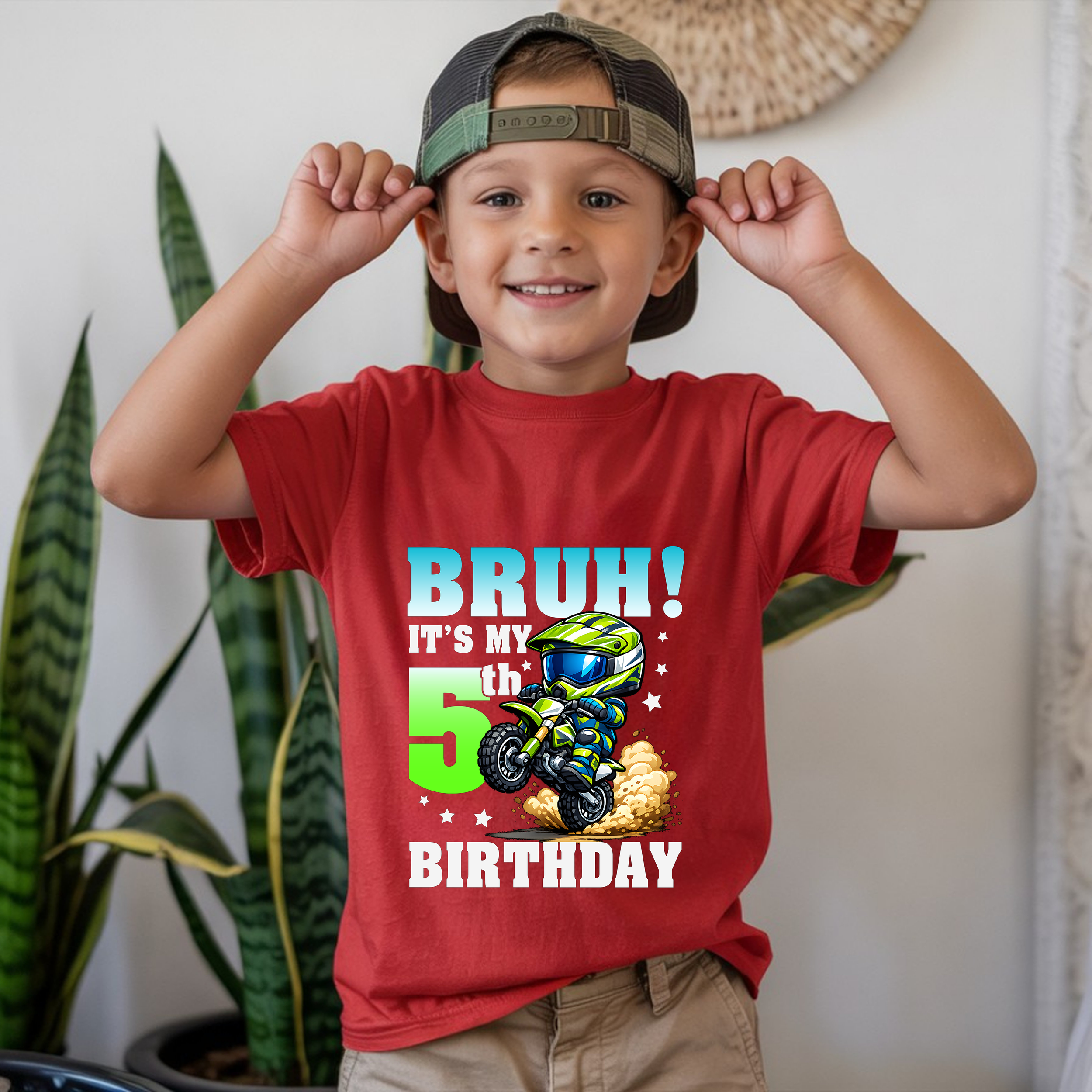 Kids' 5th Birthday Motocross T-Shirt