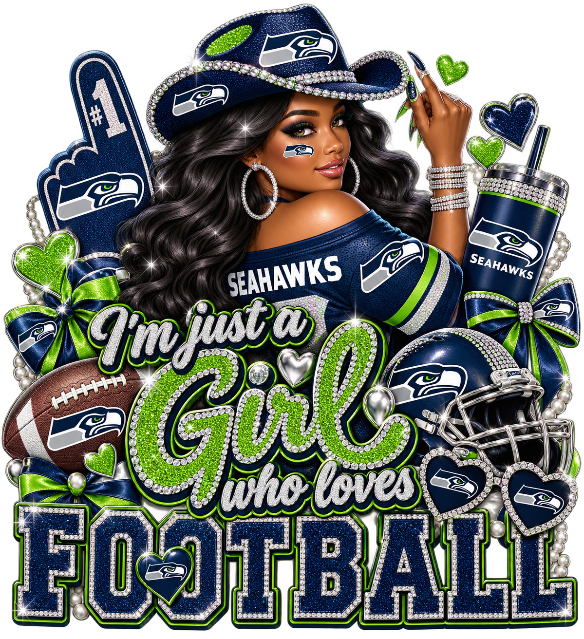 Just A Girl Who Loves Seahawks Football Digital Download