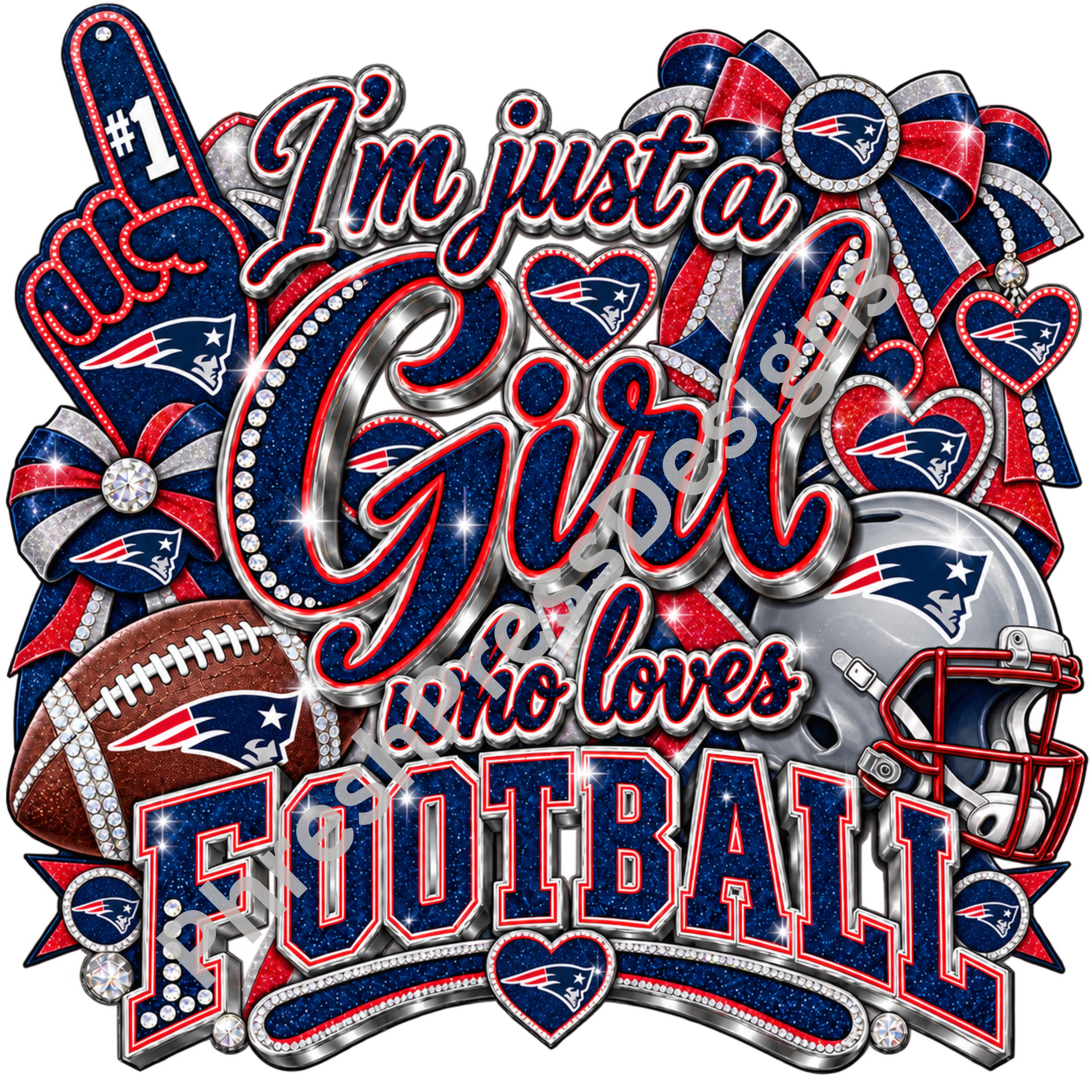 Just a Girl Who Loves Patriots Football Digital Download