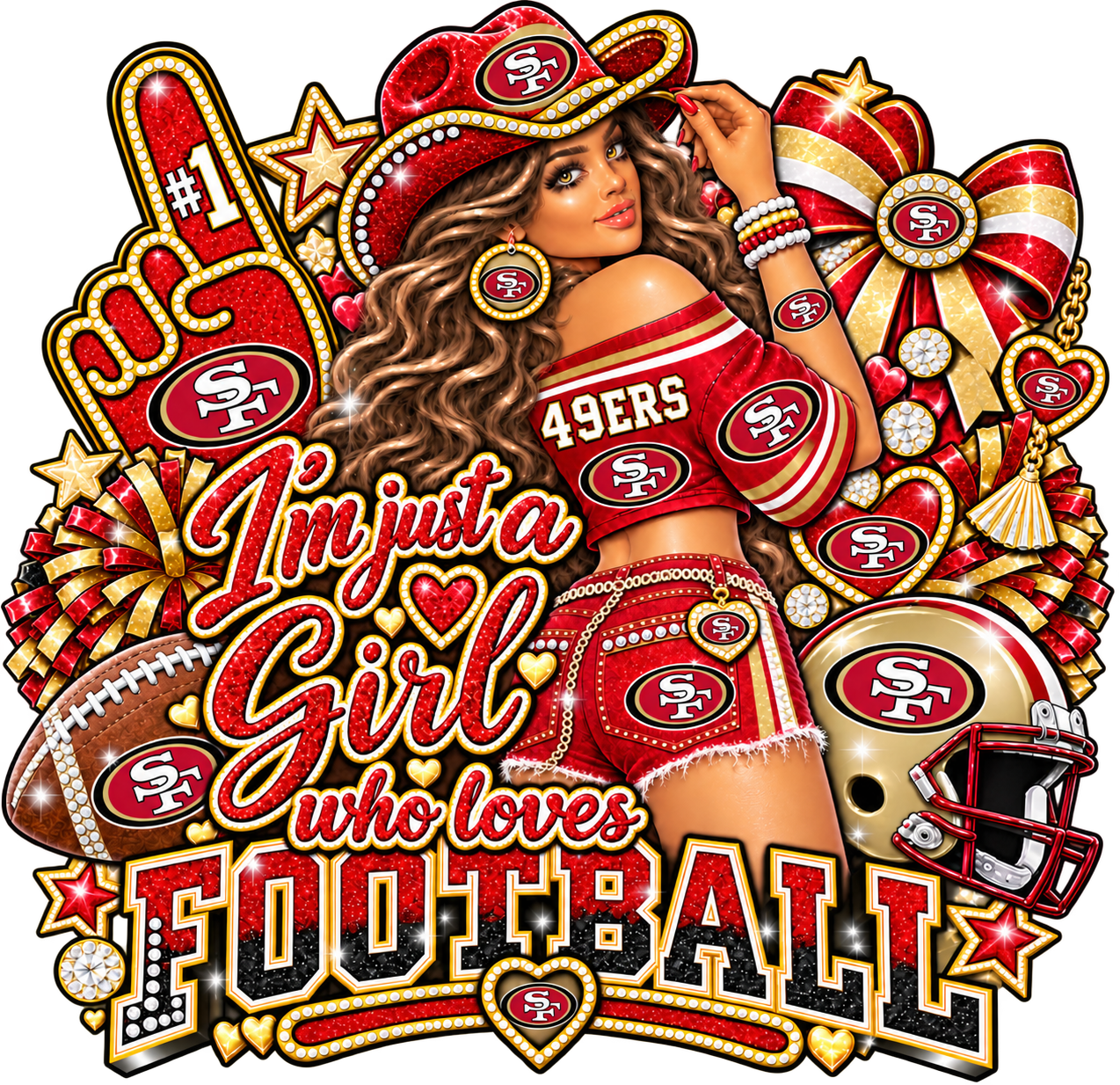 Just a Girl Who Loves 49ers Football Latino Digital Download