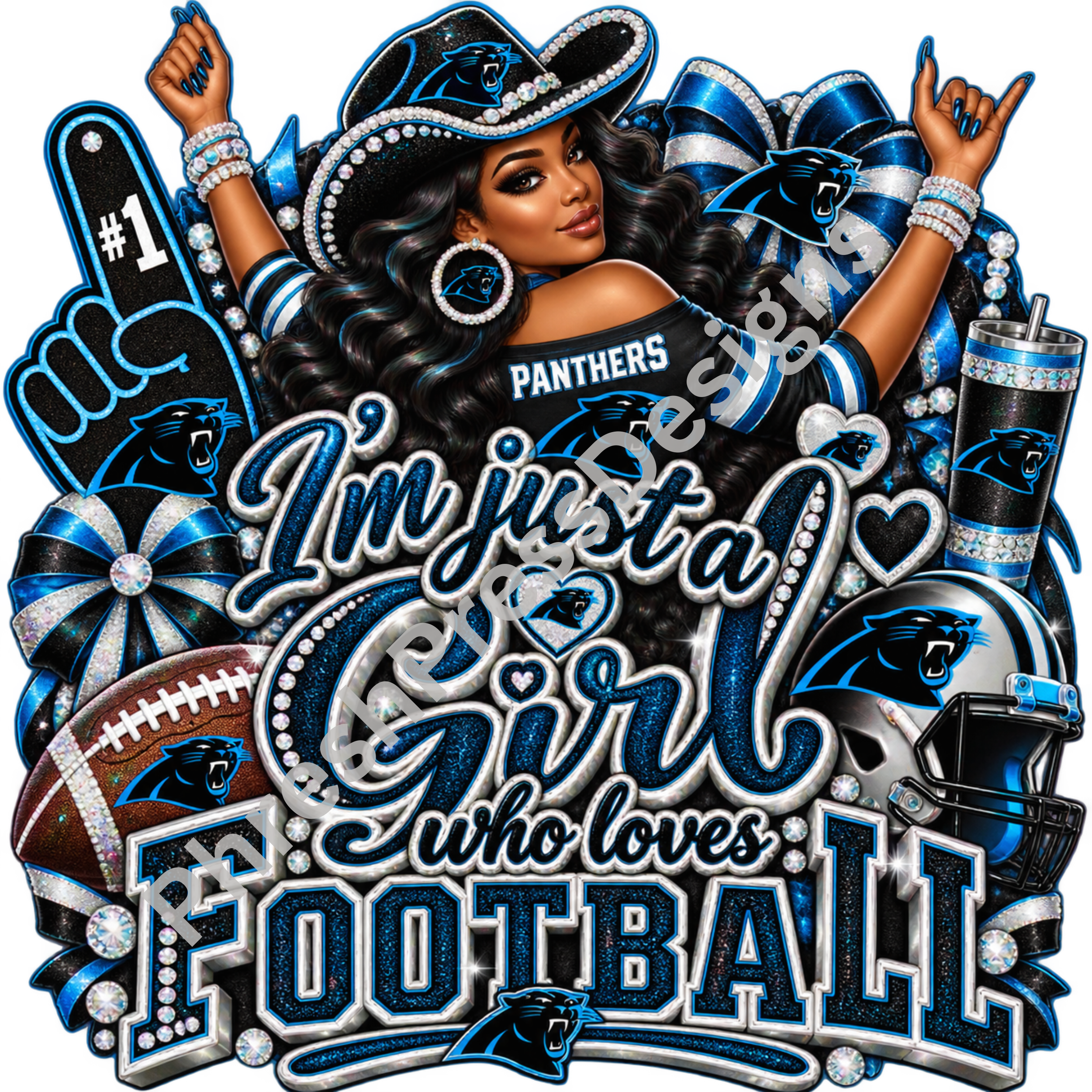 Just a Girl Who Loves Panthers Football Digital Download