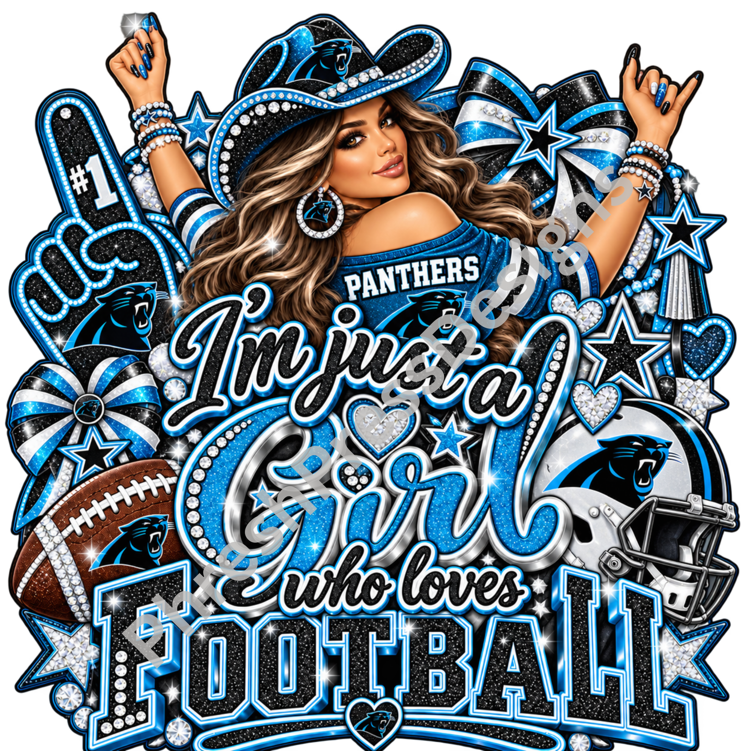 Just a Girl Who Loves Carolina Panthers Digital Download