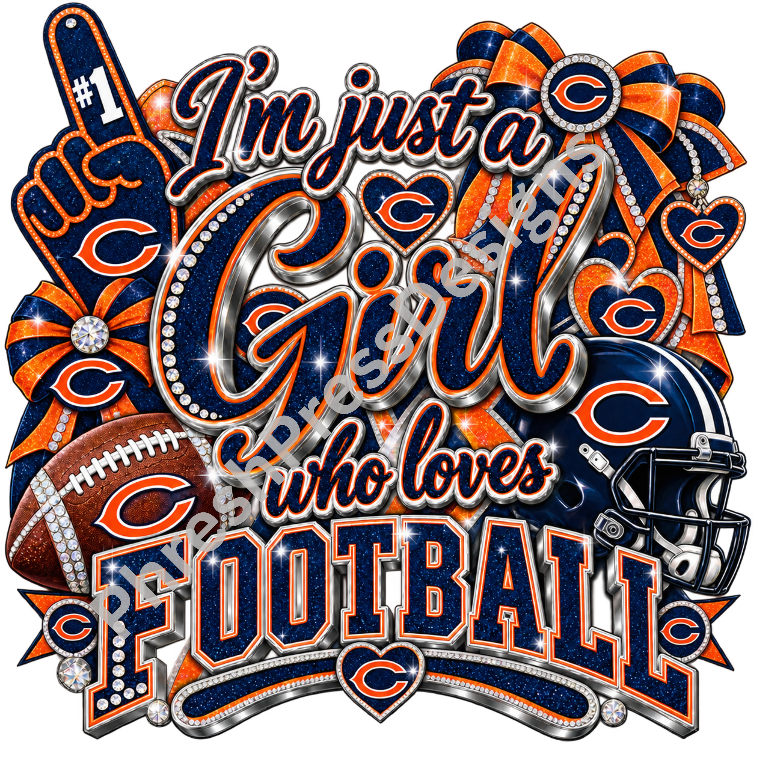 Just a Girl Who Loves Bears Football Digital Download