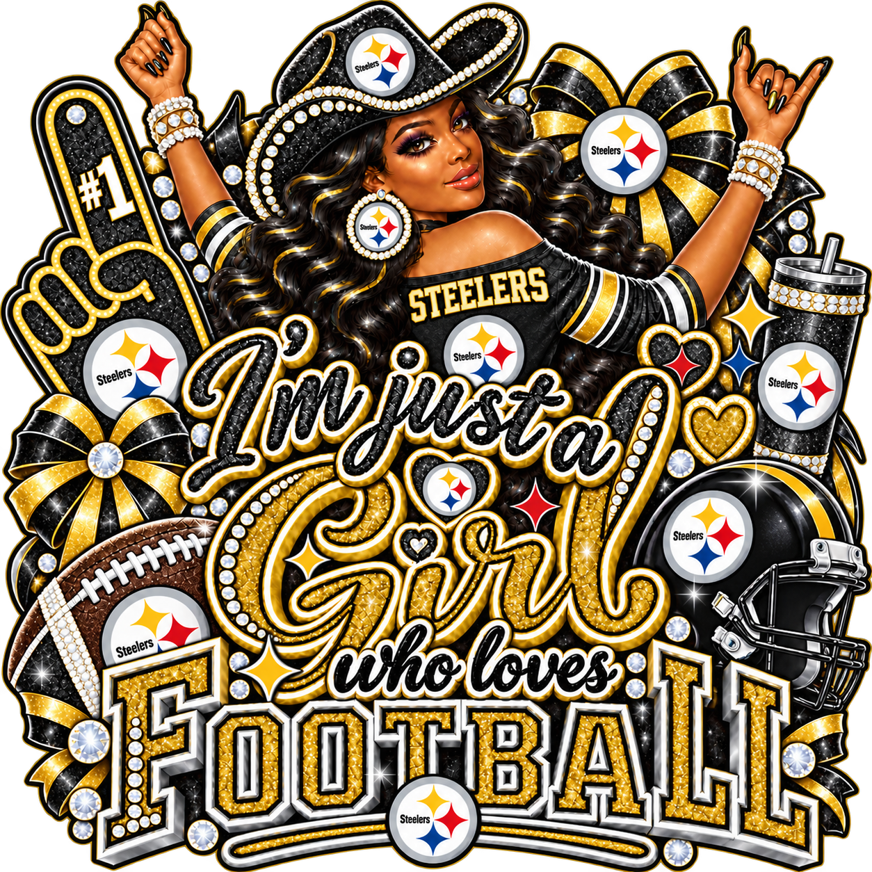 Just a Girl Who Loves Steelers Football Digital Download
