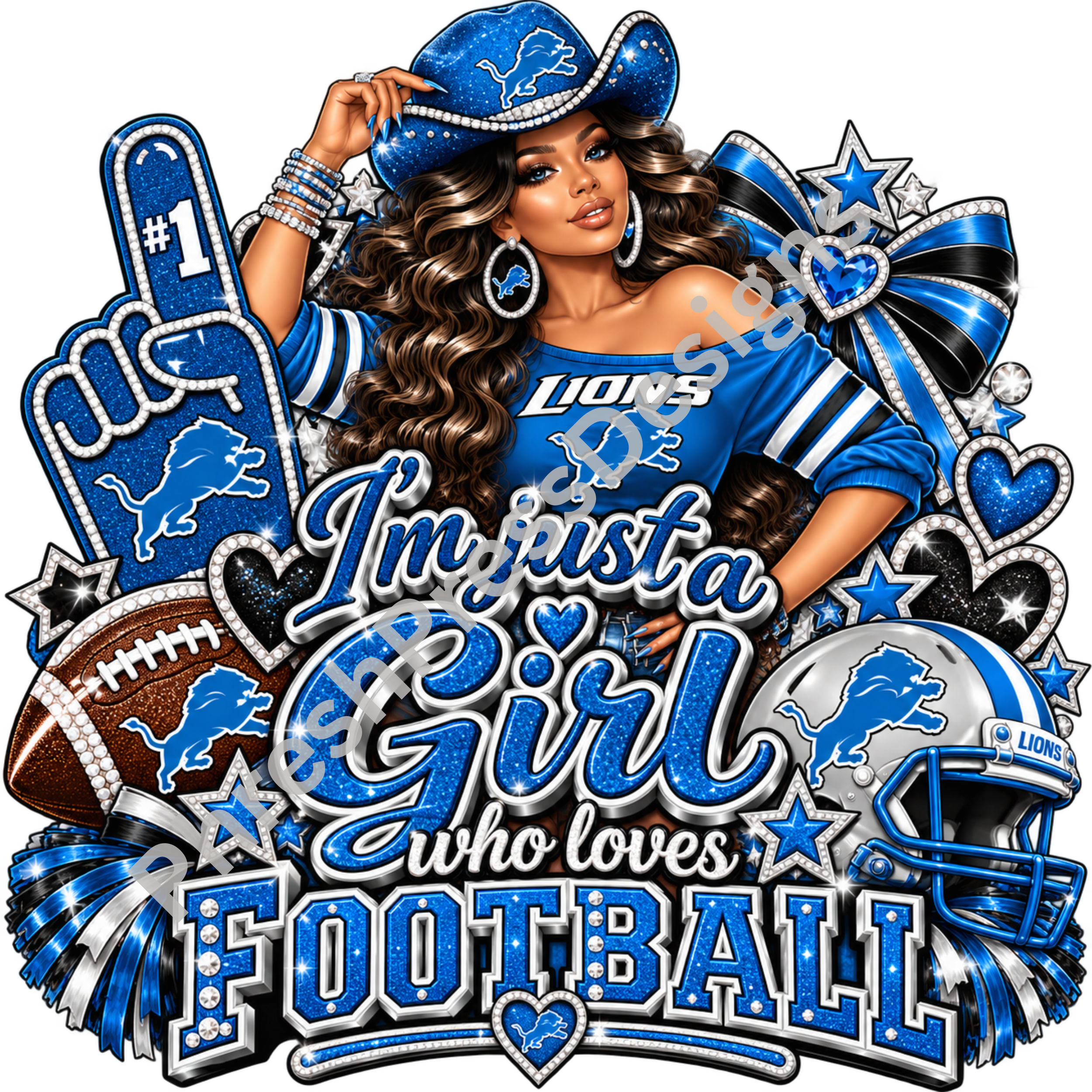 Just a Girl Who Loves Lions Football Latino Digital Download