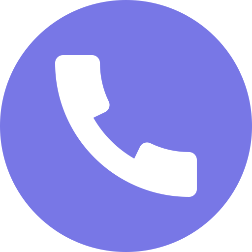 Ícone de telefone em fundo roxo