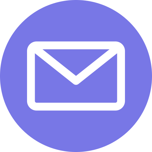 Ícone de uma mensagem ou email em um fundo roxo.