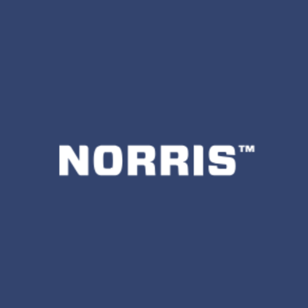 Norris logo on a blue background.