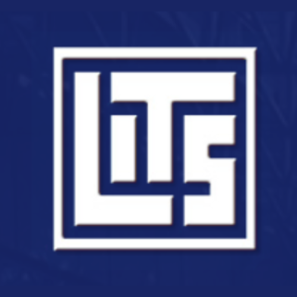 A logo with a white outline of a square and stylized white Chinese characters on a blue background.