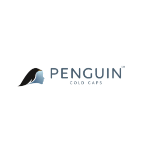 Logo for Penguin Cold Caps showing a penguin silhouette with a blue face.