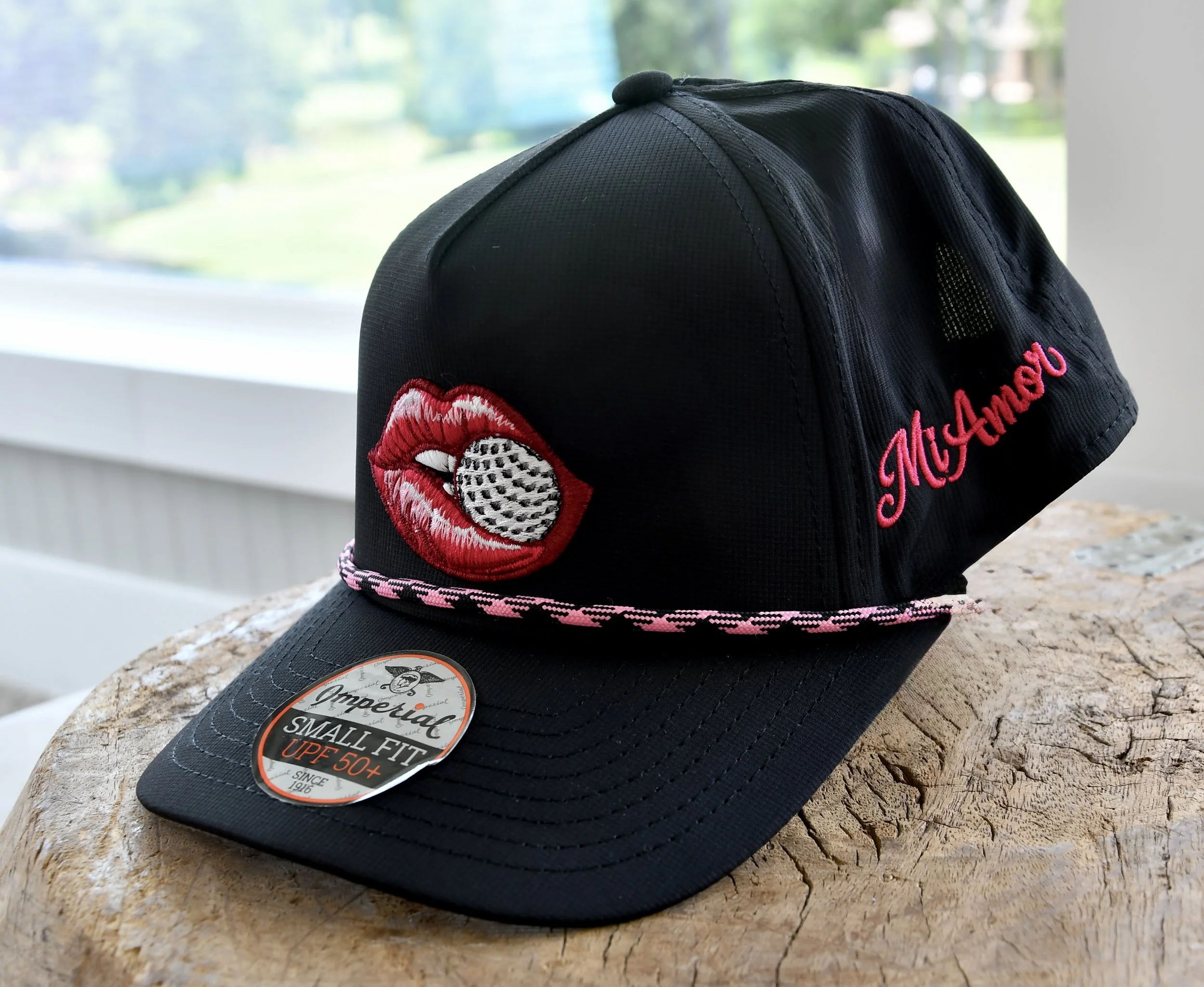 Black & Pink Rope Golf Hat