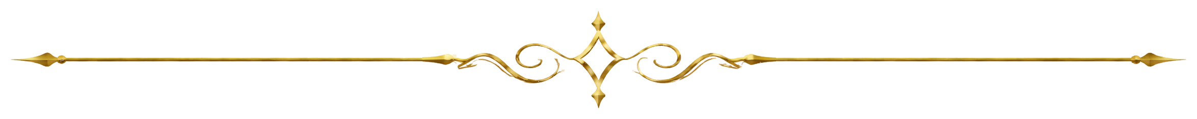 Ornate gold decorative divider with a central symmetrical design and pointed ends.