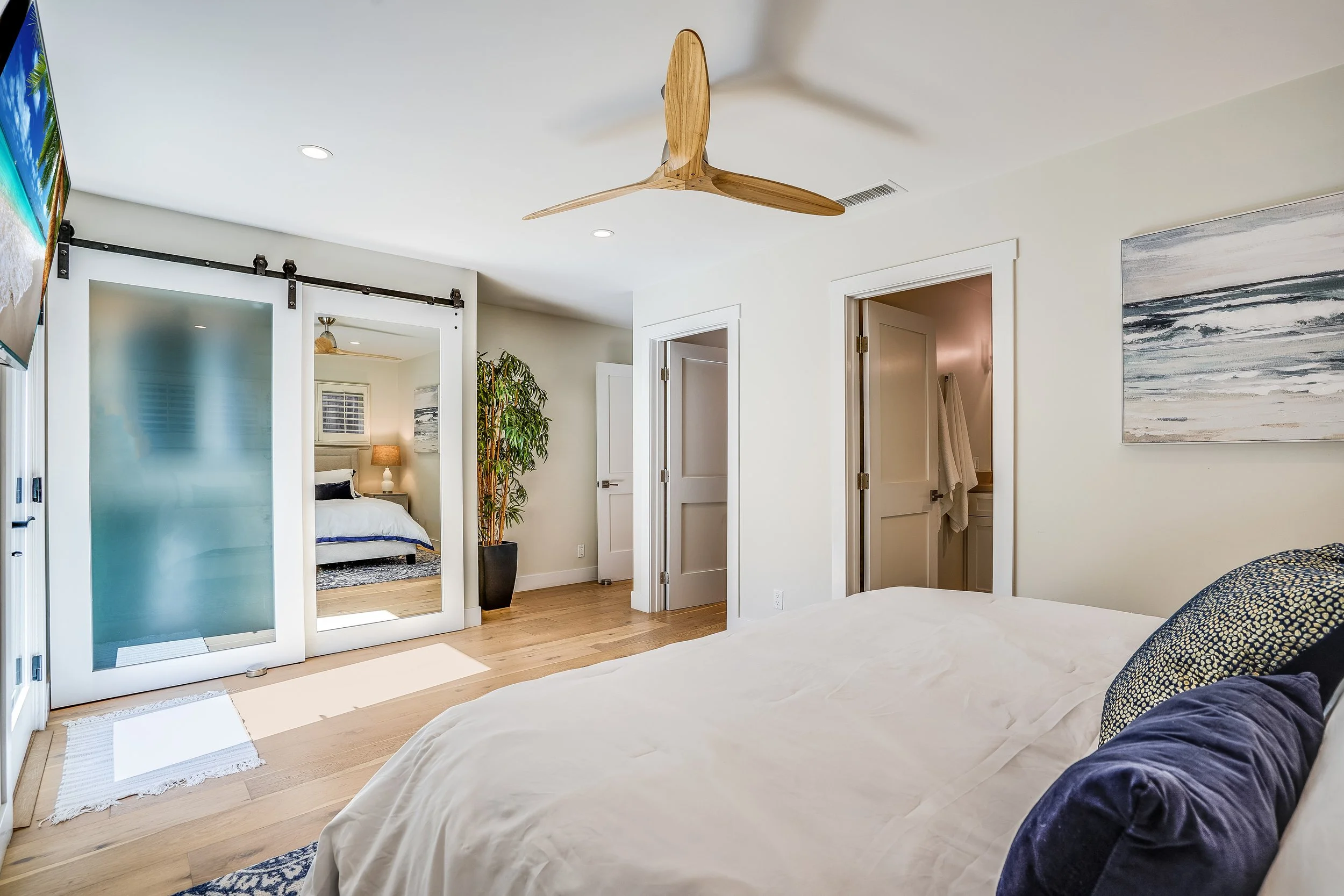 Main master off the pool with walk-in closets