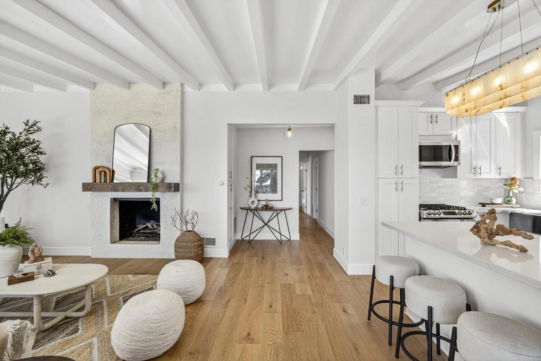 Open concept kitchen with island