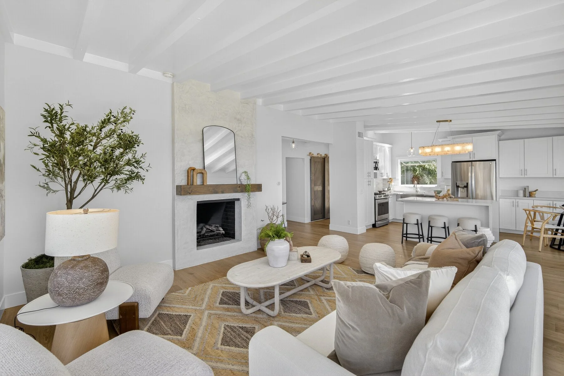 Living room with contemporary decor