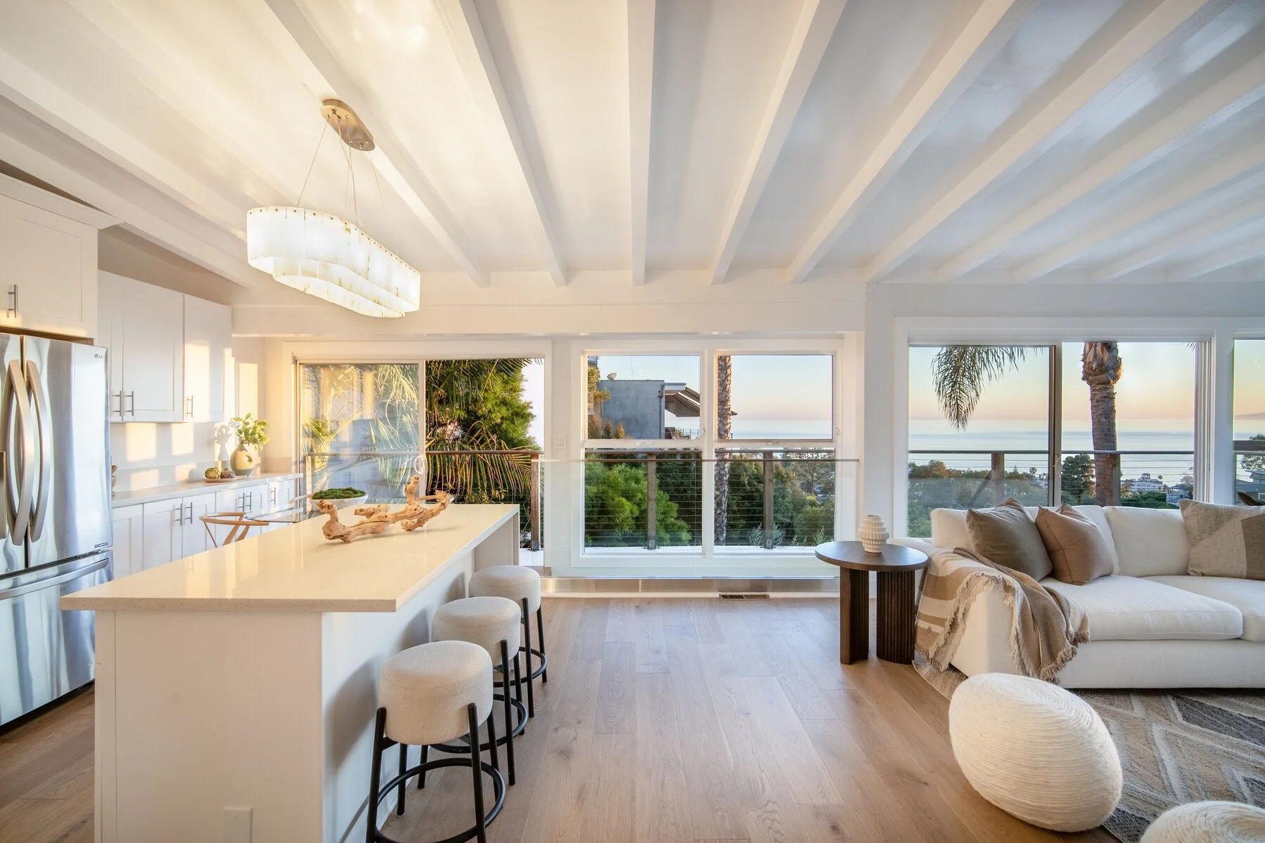 Ocean View Open Concept Kitchen and   Living Room