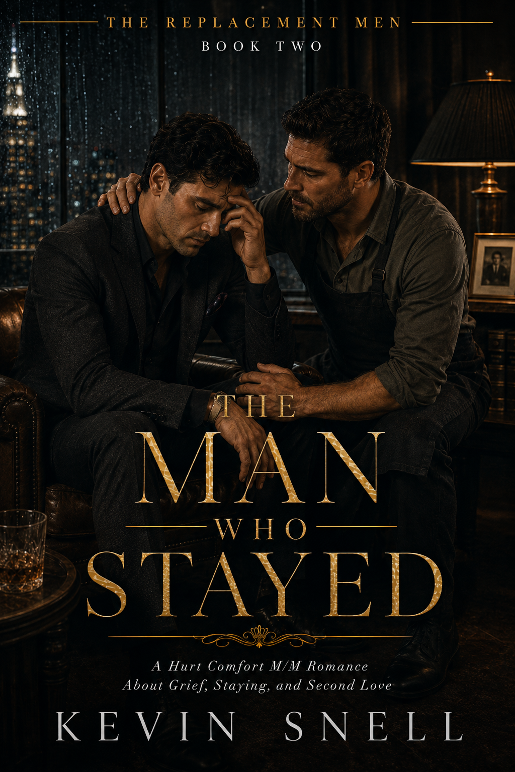The Man Who Stayed by Kevin Snell, hurt comfort M/M romance about grief, second love, staying, and emotional healing