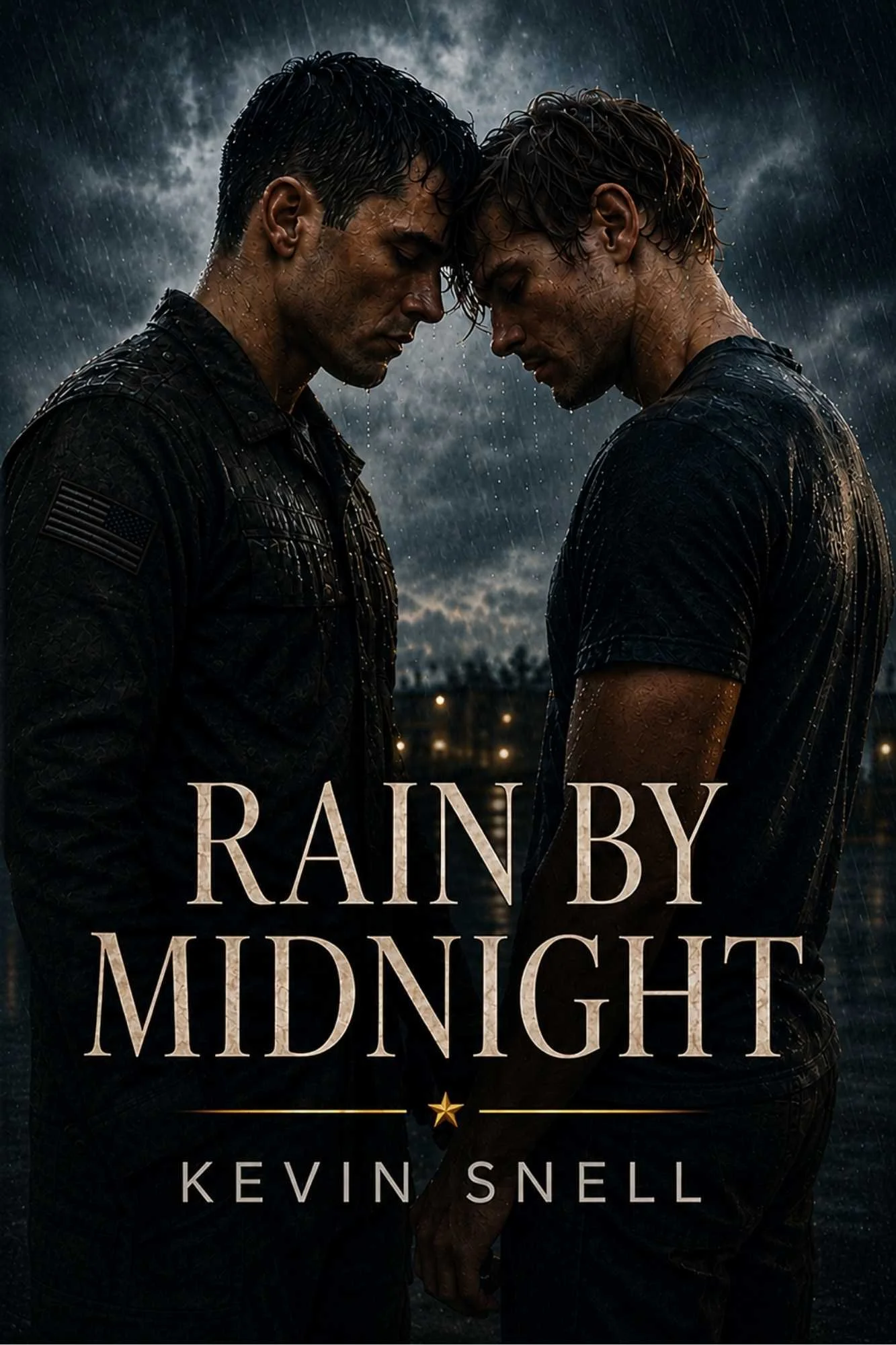 Rain by Midnight by Kevin Snell, emotional M/M military romance with forbidden love, rainstorm, secrecy, and open courage