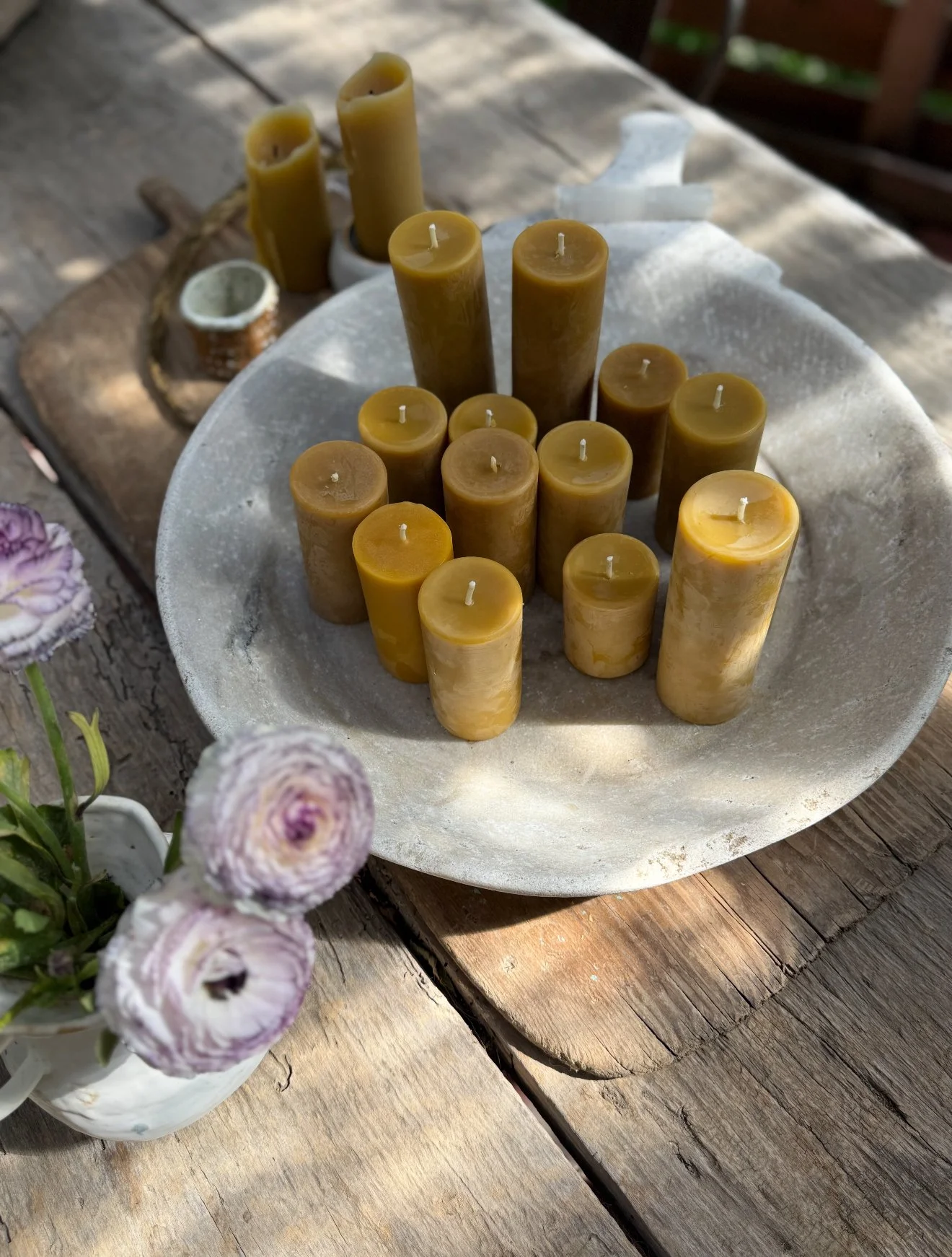 pillar beeswax candles