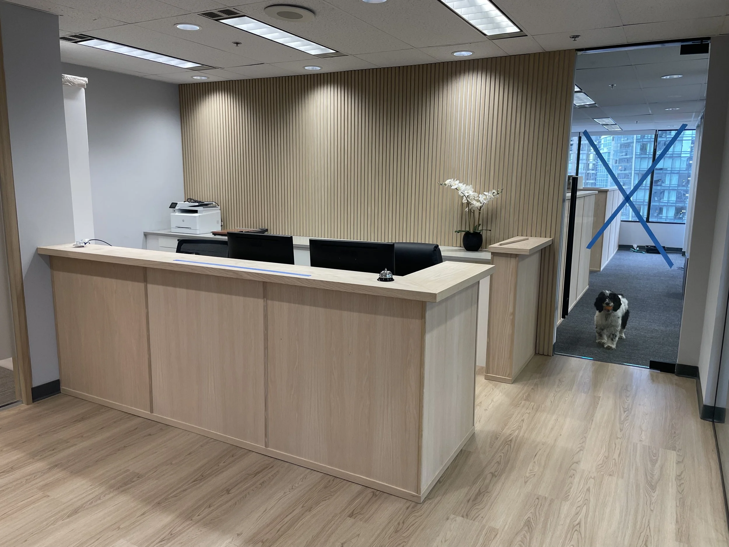 picture of office renovation front lobby