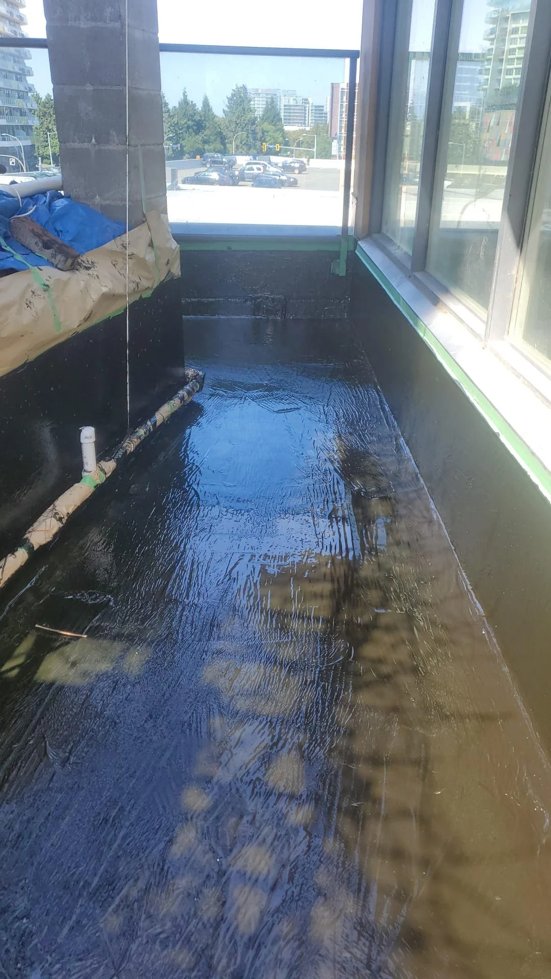 Planter Waterproofing - AFTER (prior to soil refill)