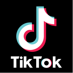 TikTok logo with a black background.