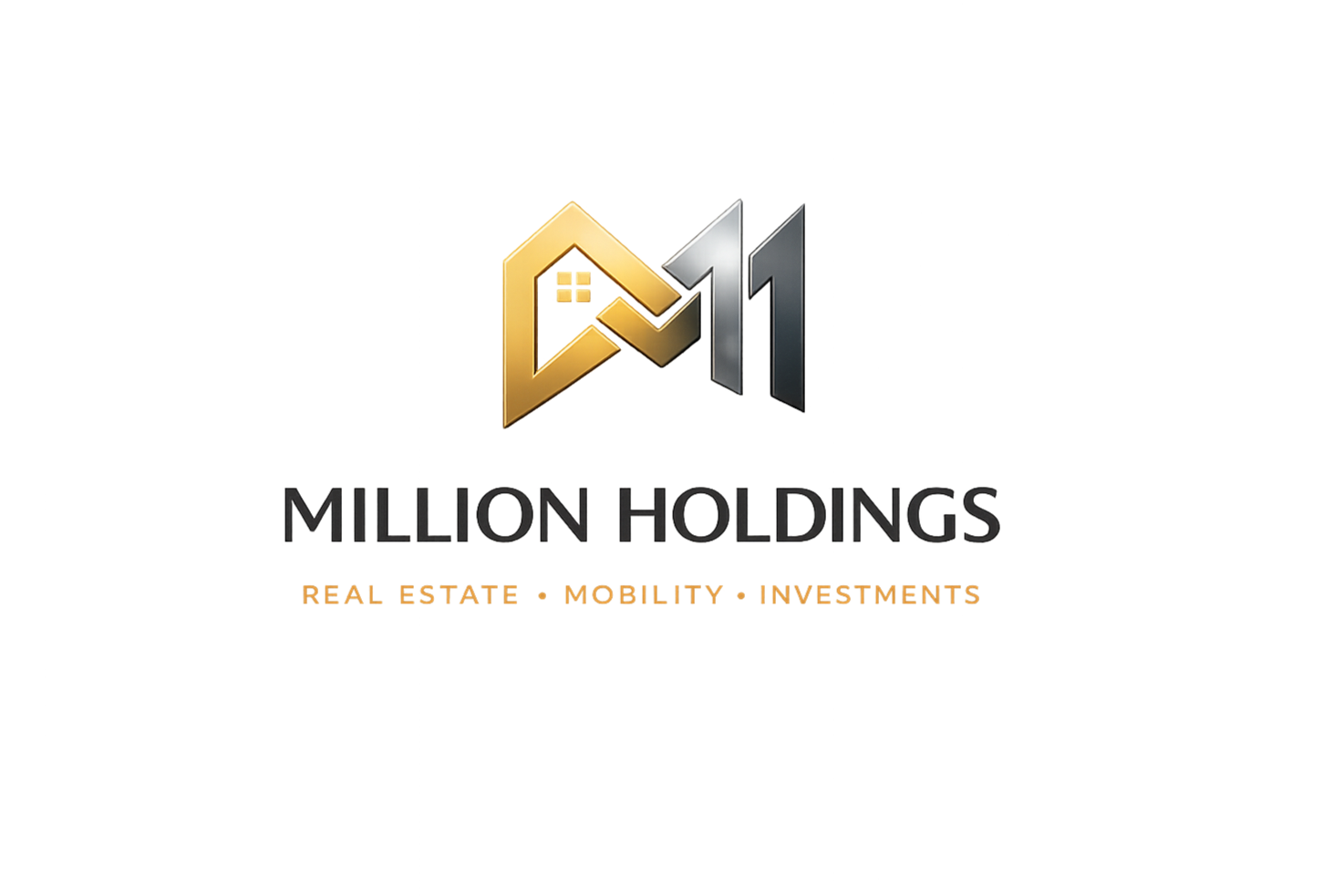 Logo for Million Holdings with a stylized 'MH' symbol in gold and silver, and the text 'MILLION HOLDINGS' below.