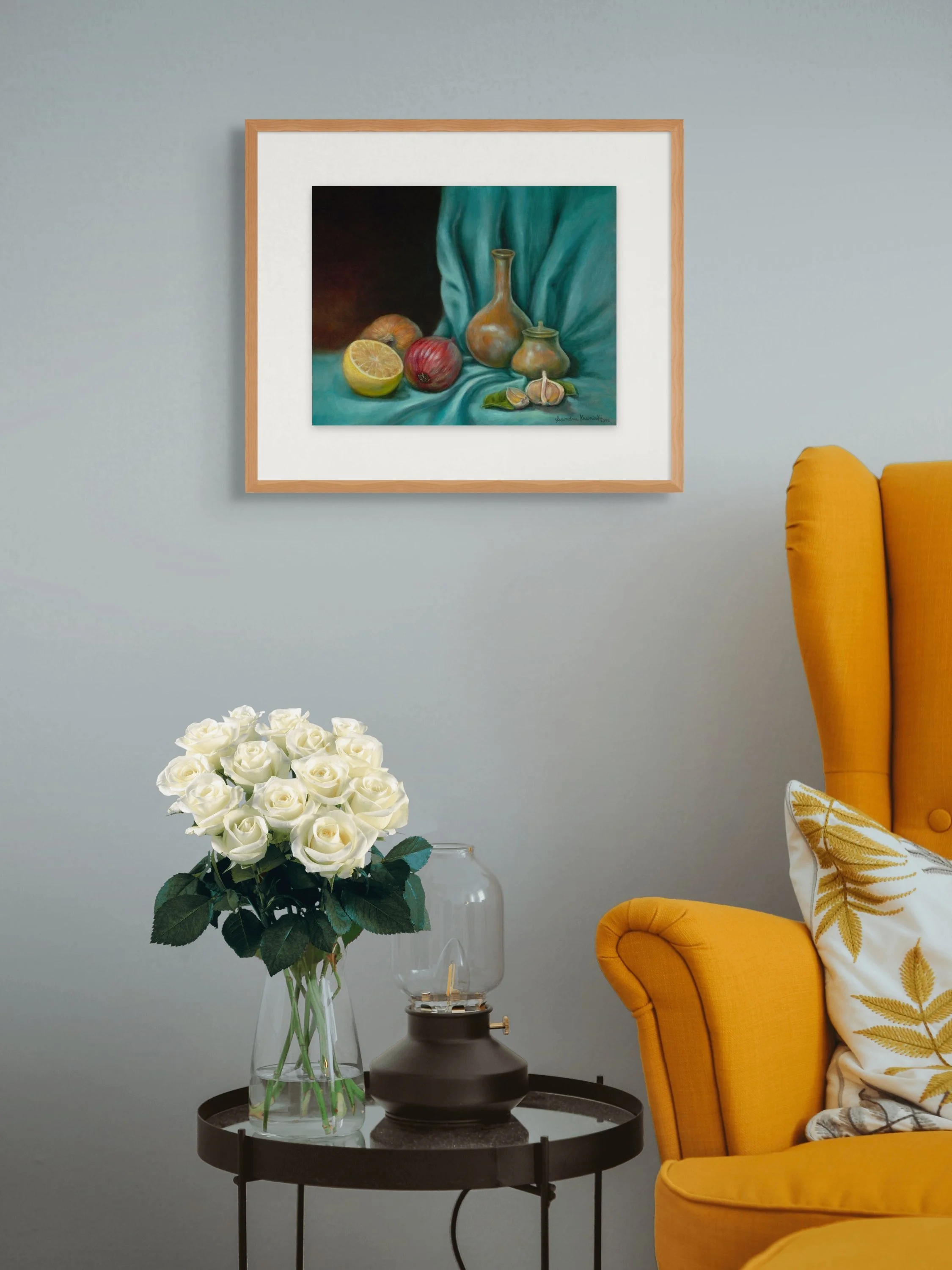 turquoise drappery with temuka vase onions and lemon-full.jpg