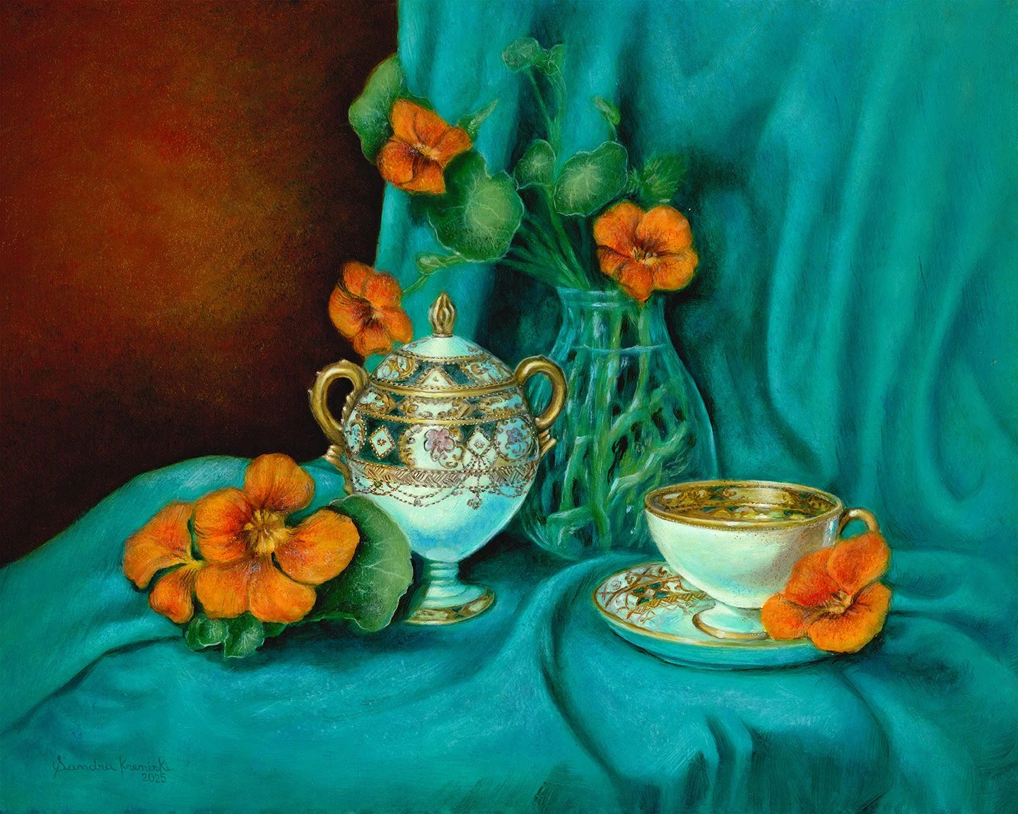 Turquoise with Nasturtiums.jpg