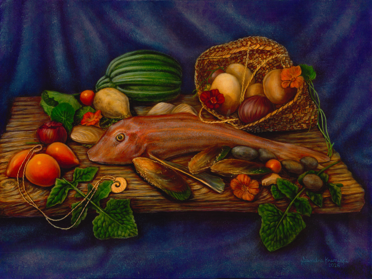SandraKreniski_GurnardandMaoriVeggies_450X610X35mm.png