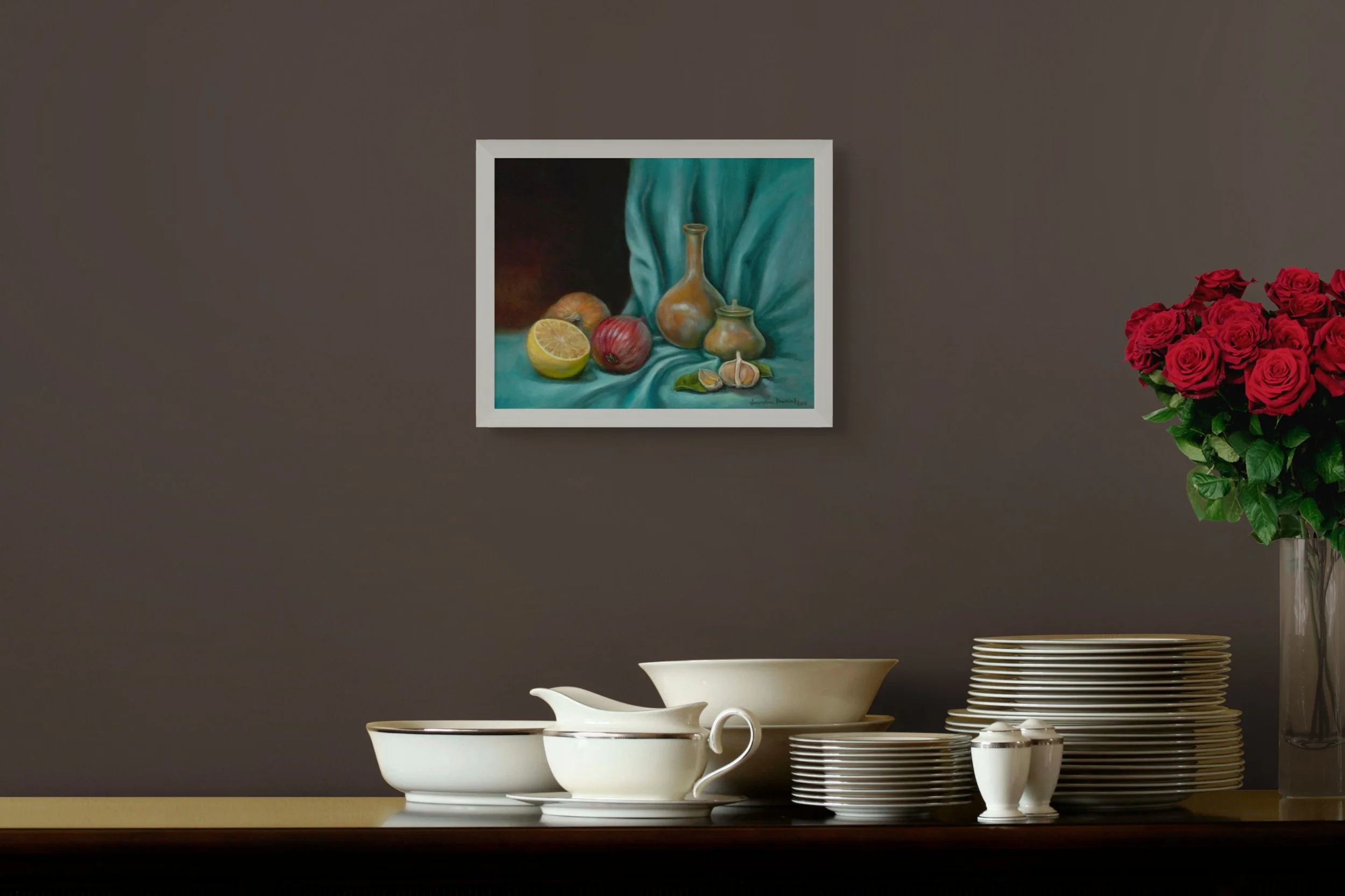 Blue Drapery Still Life - original artwork