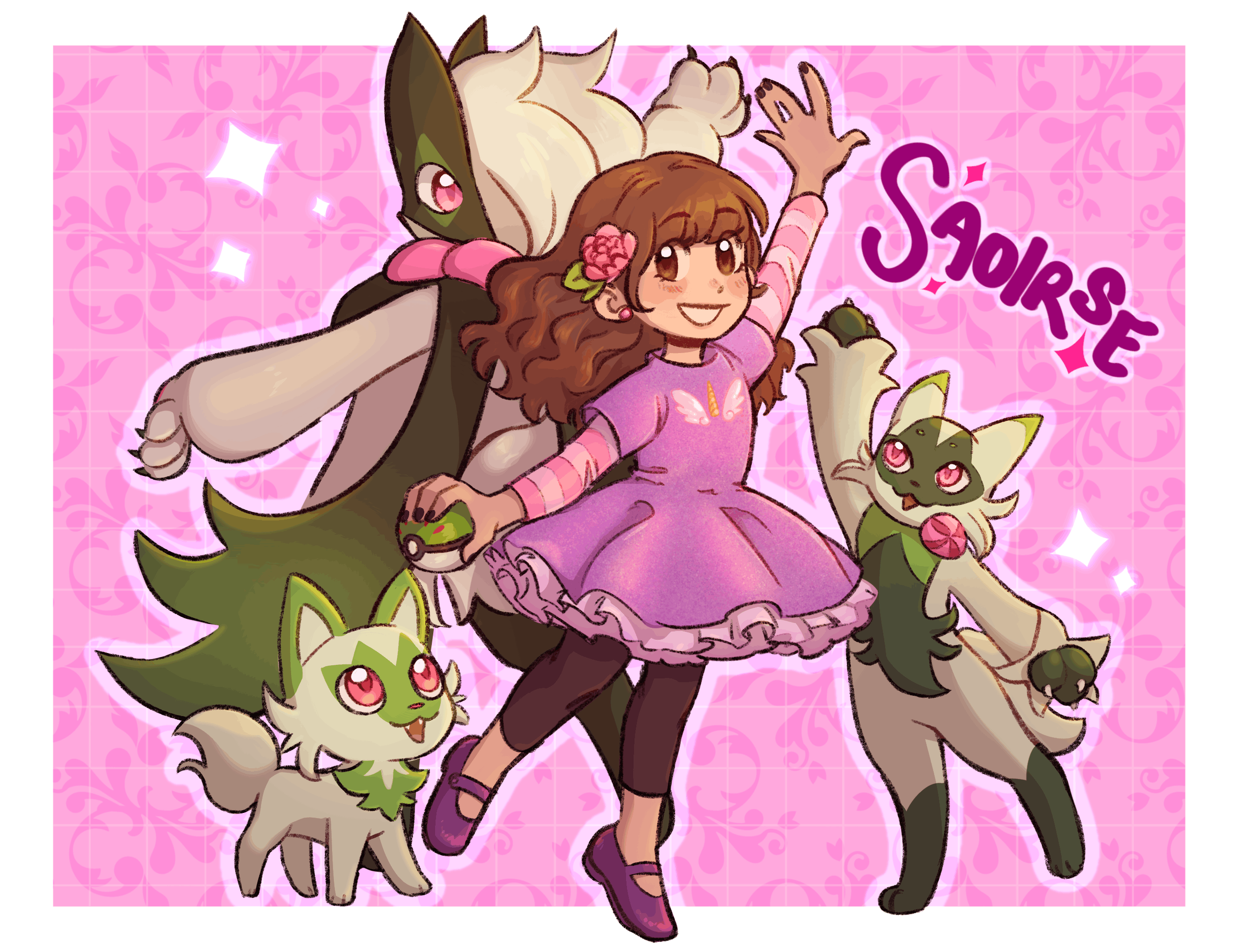 Saoirse's Pokémon Team, 2025, Procreate | Pokémon-based commission