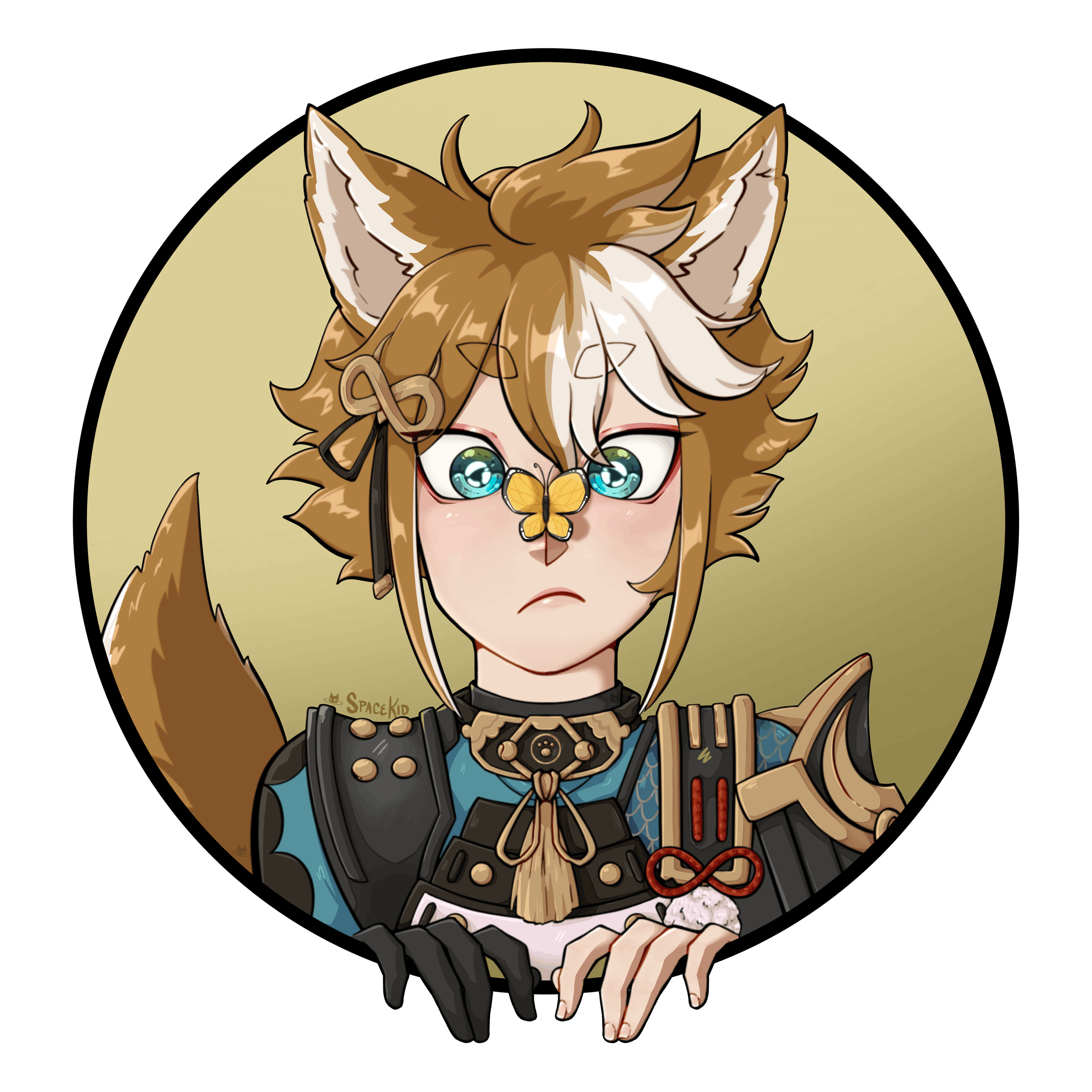 Gorou headshot, 2023, Procreate | A Genshin Impact Commission