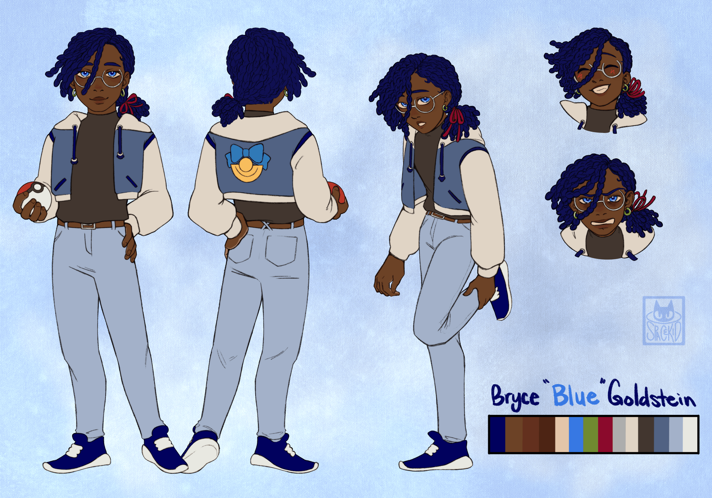 Bryce "Blue" Goldstein, 2026, Procreate | Pokémon-based commission