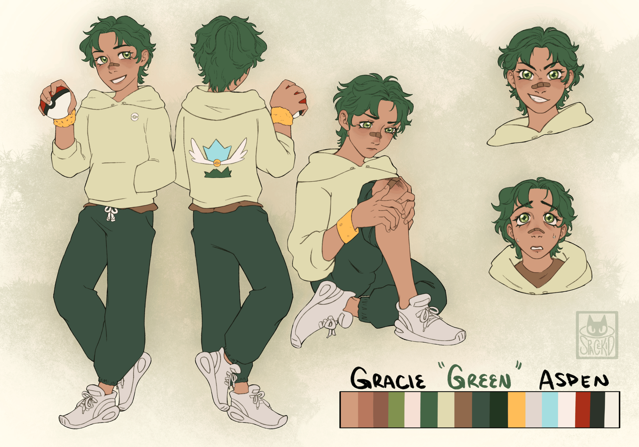 Gracie "Green" Aspen, 2026, Procreate | Pokémon-based commission
