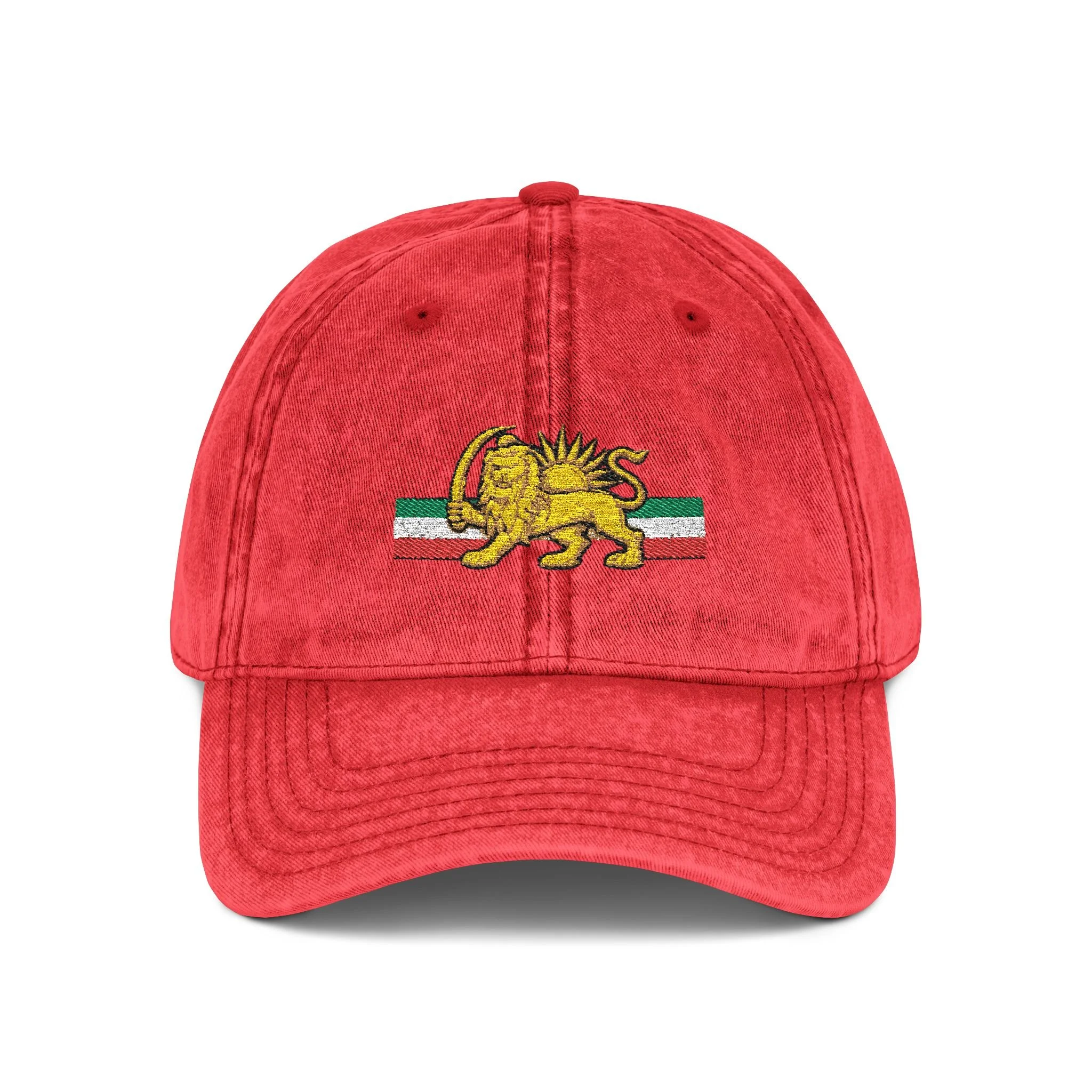 Lion & Sun Cap Iran | Embroidered Vintage Baseball Hat