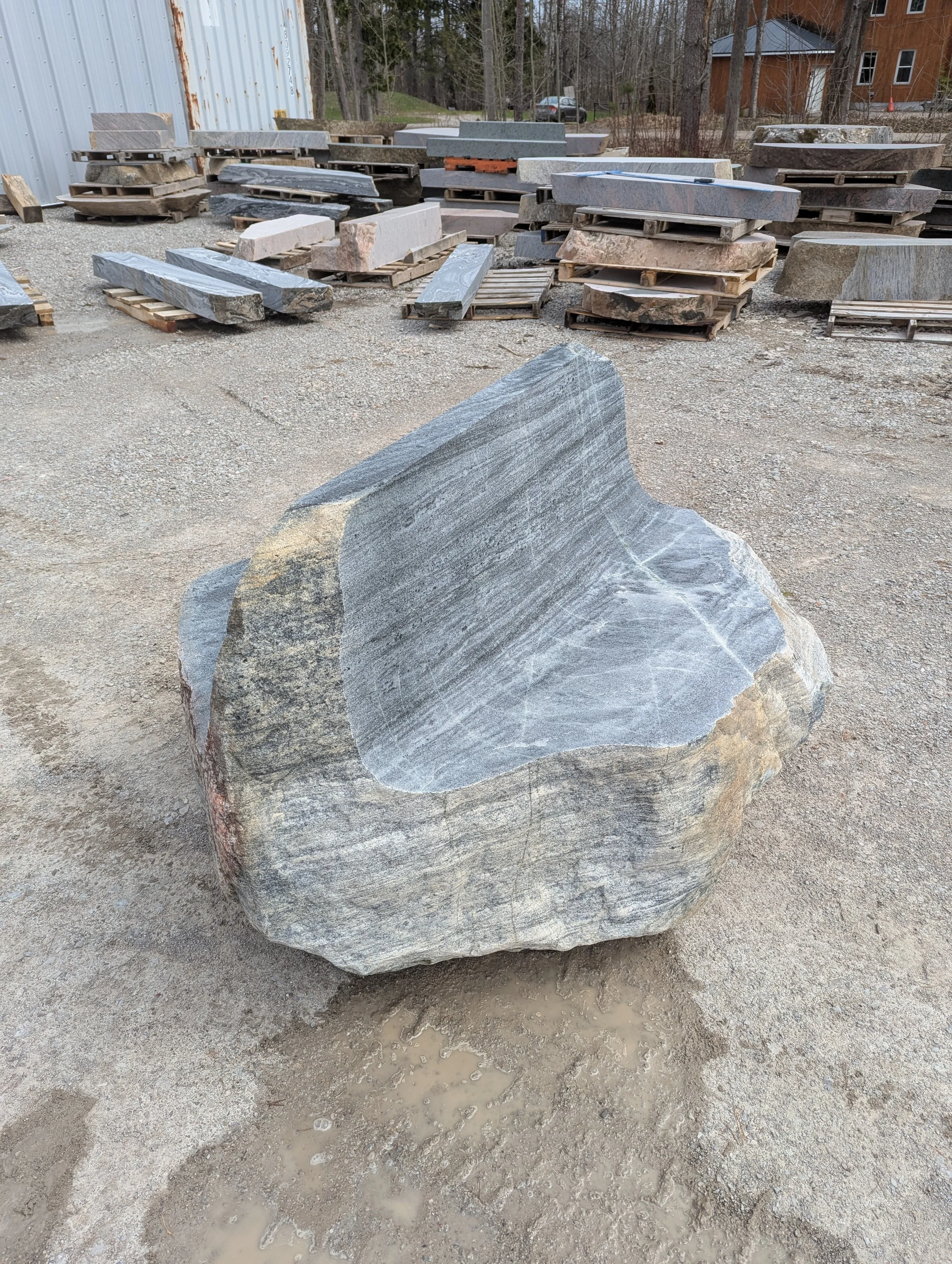 Natural Granite Boulder Bench
