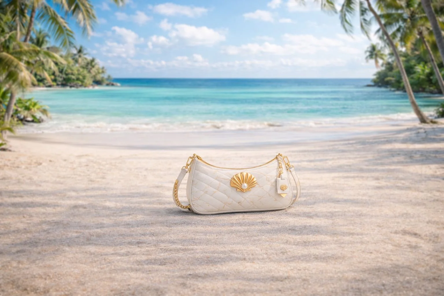 The Horizon Bag in White/Gold