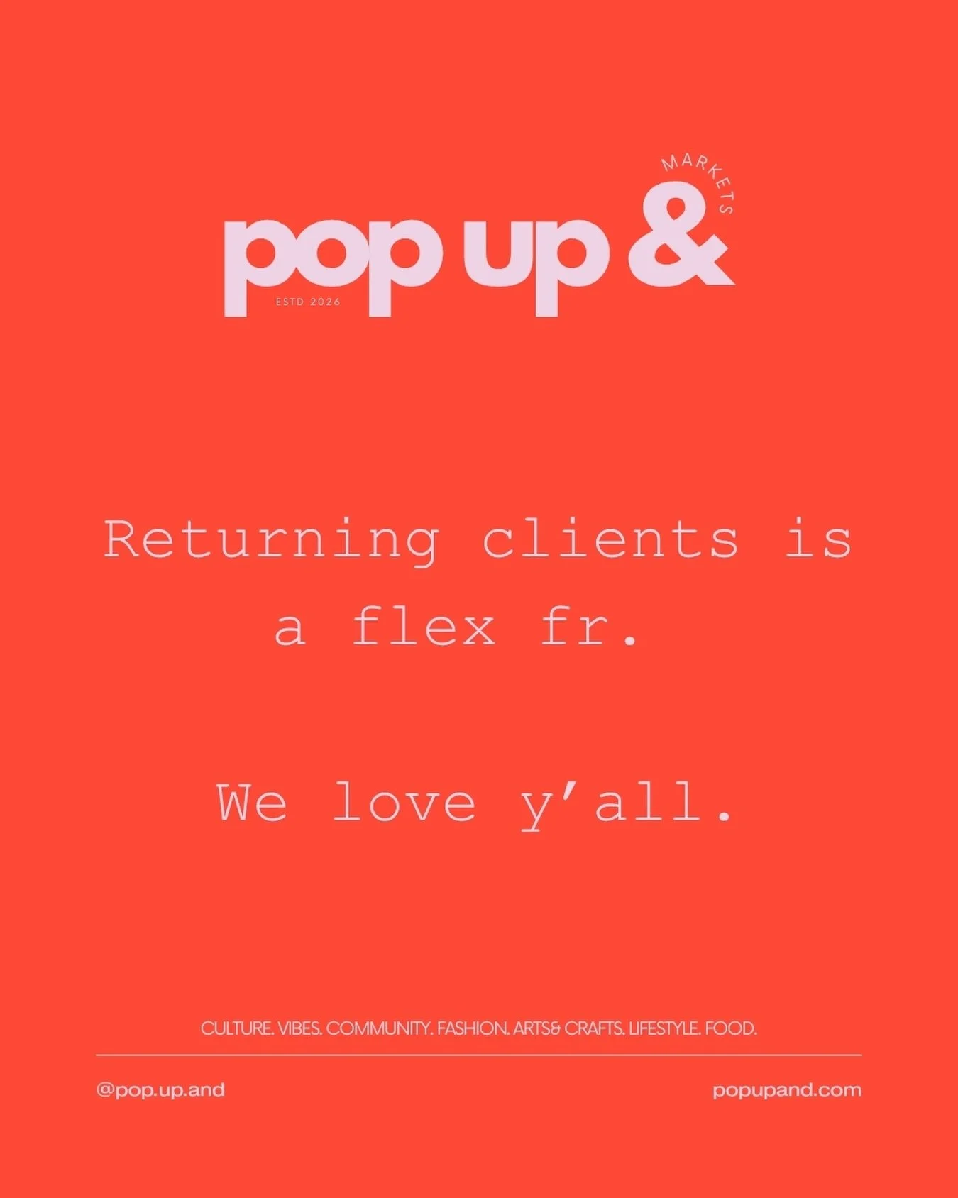 Returning clients are a flex fr. 🫶🏾

There&rsquo;s nothing more rewarding than seeing familiar faces at our markets and pop-ups, supporting us time and time again.

To everyone who continues to shop, share, recommend, and show up for us &mdash; tha