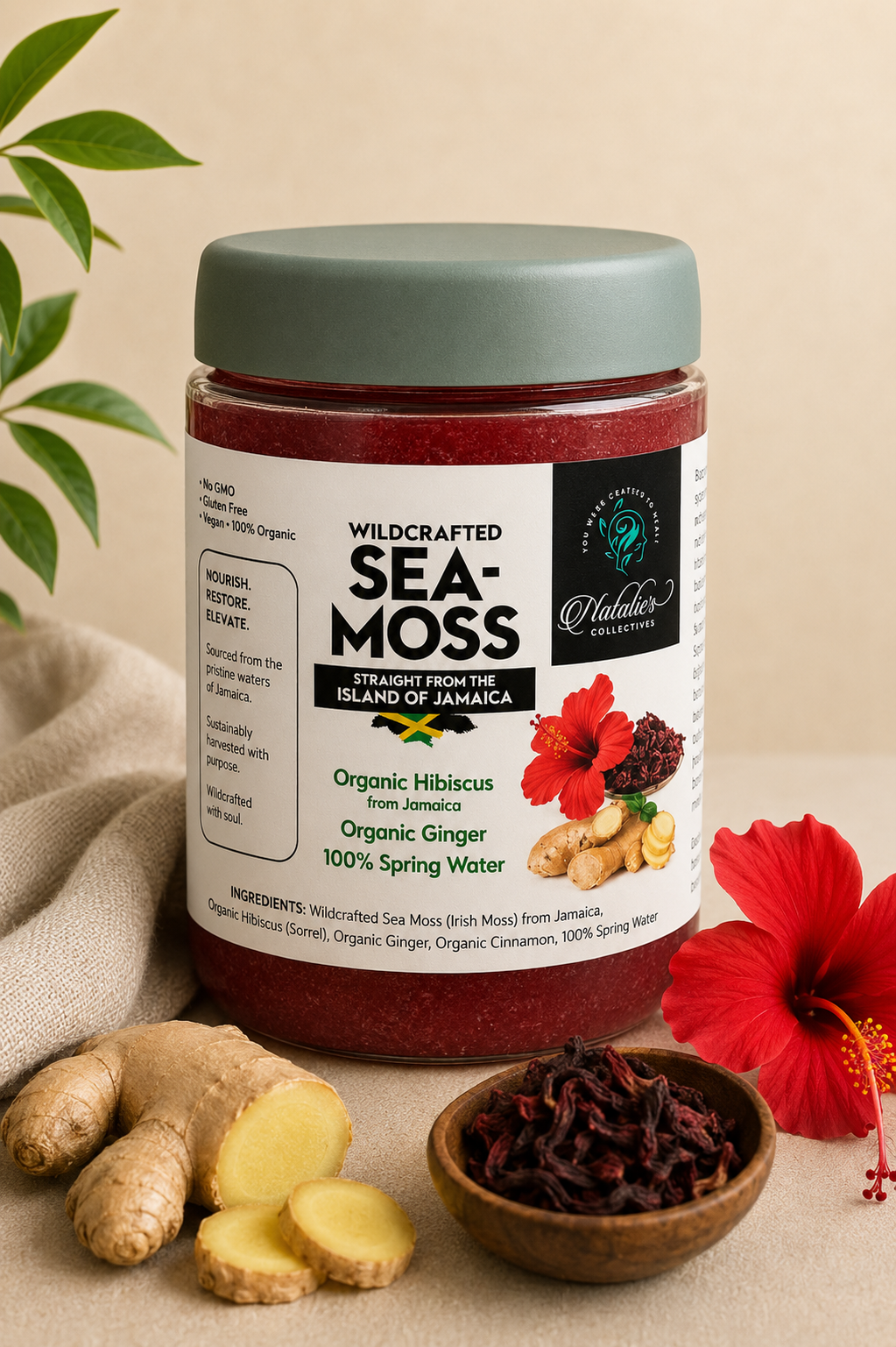 Hibiscus Ginger Sea Moss Gel