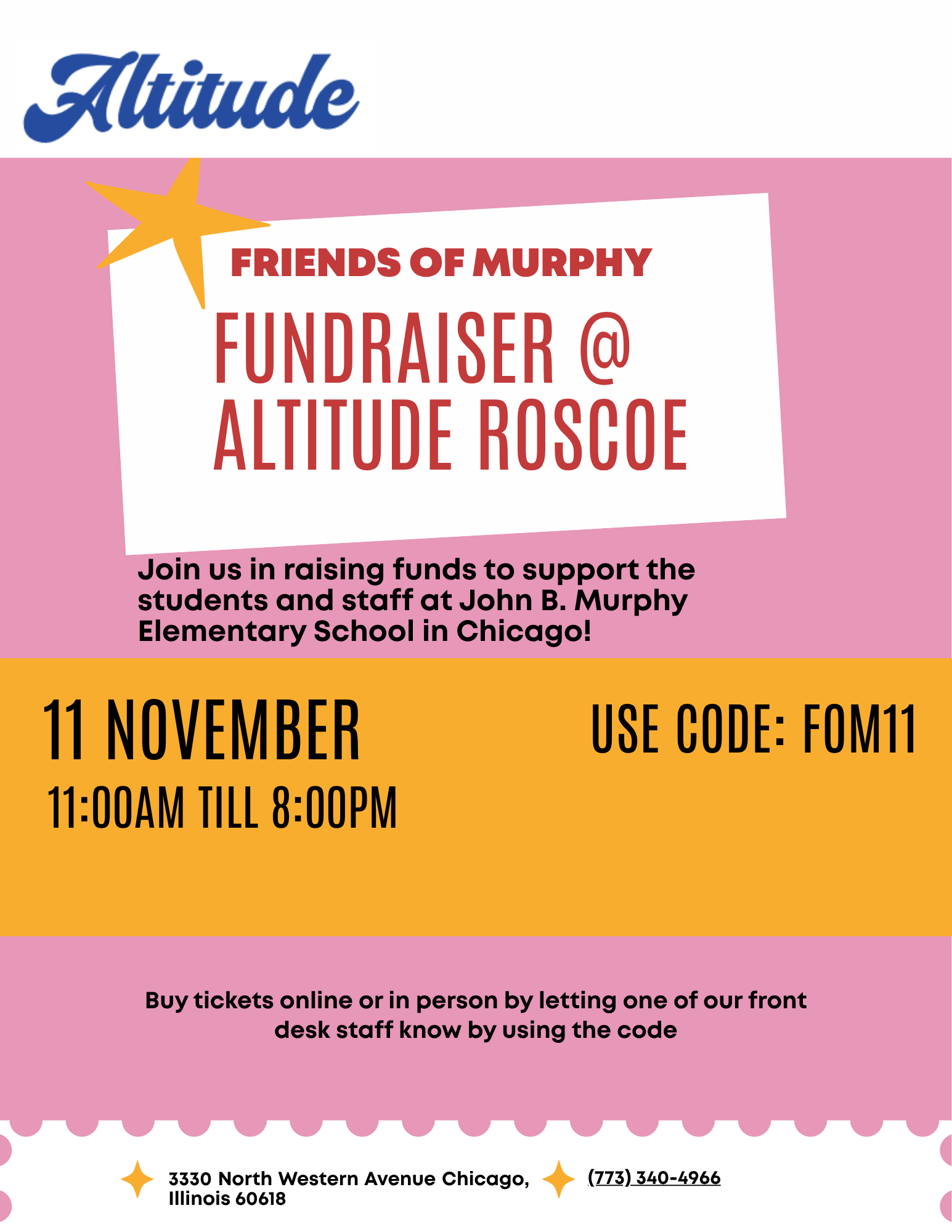 Fundraiser at Altitude Roscoe Village