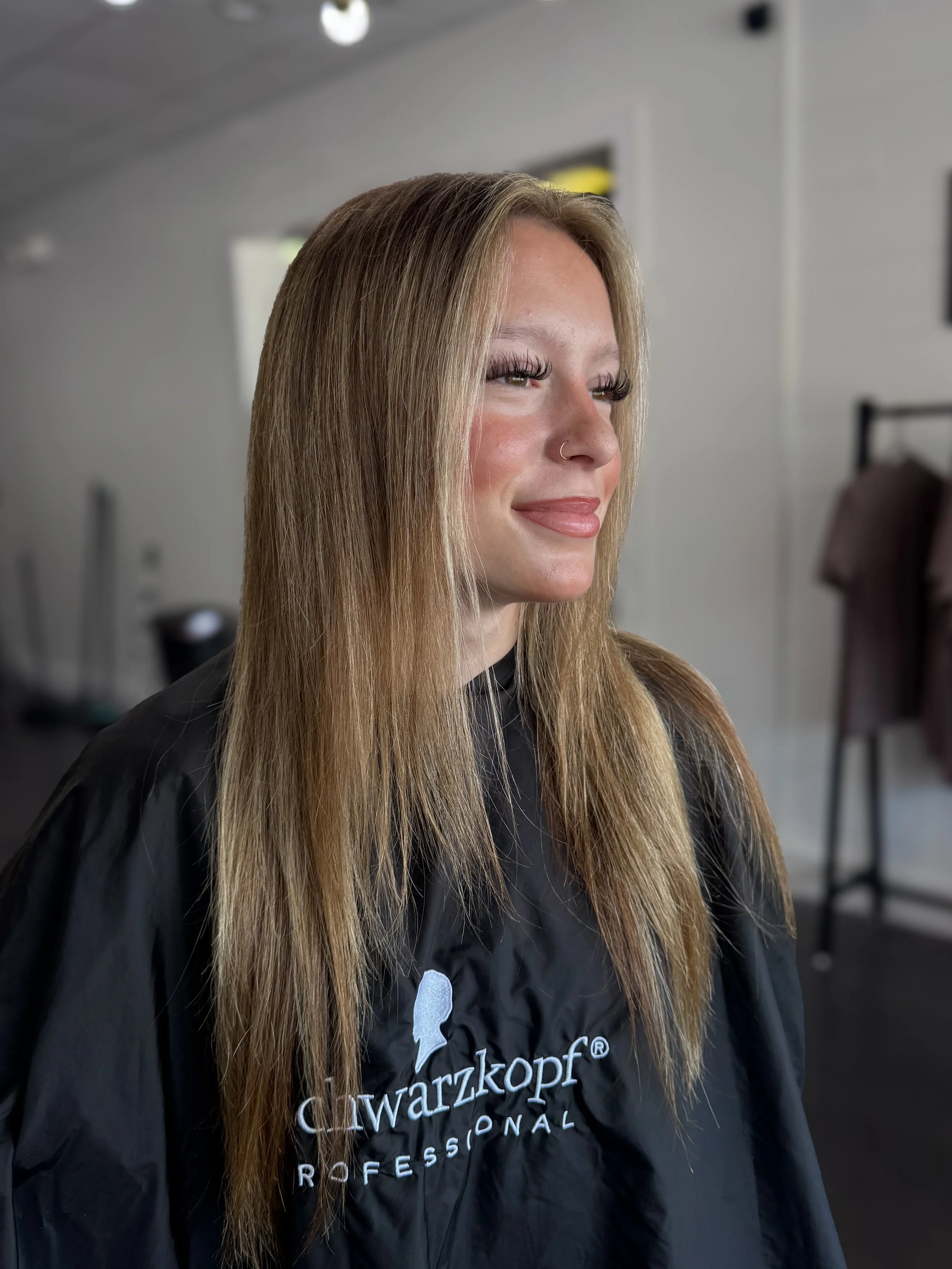 Before 22 inch blonde Harper Ellis Hair Co. extensions for a seamless length and fullness