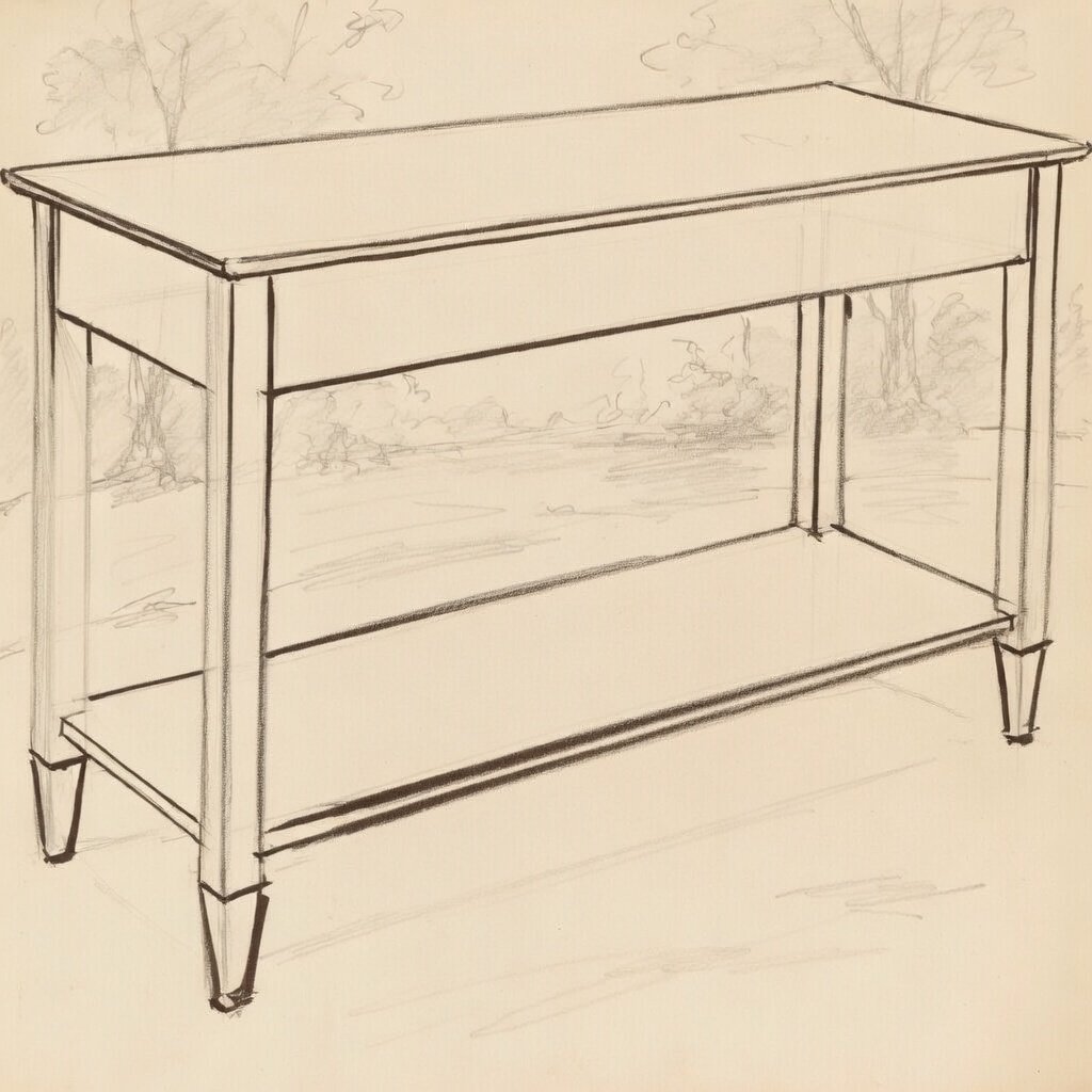 Moses Cone Parkway Console Table – Elegant Trestle Grace