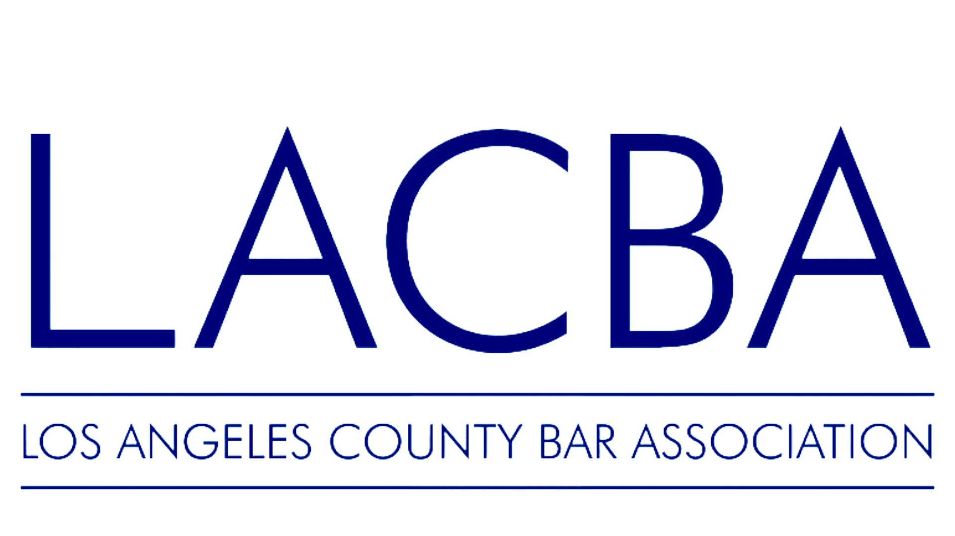 Logo of the Los Angeles County Bar Association (LACBA) with the text 'LACBA' in large blue letters and 'Los Angeles County Bar Association' below in blue.