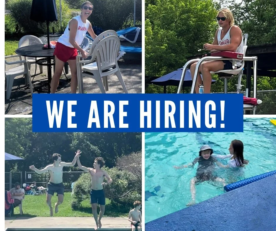 We are hiring Certified Lifeguards, Swim Instructors, and Shackies (14 and 15-year-olds to work the Desk and assist the staff).
Apply today! (application links in the bio).